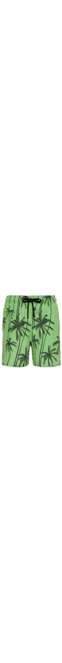 Short Masculino Beachwear Estampado Coqueiro - Verde