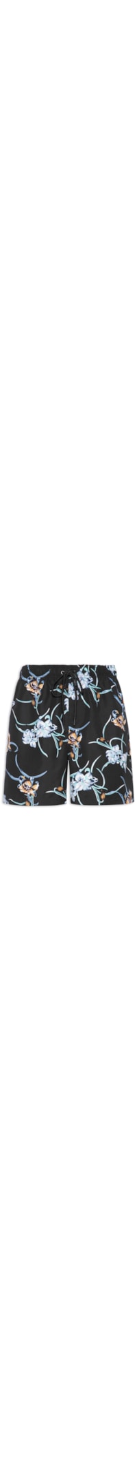 Short Masculino Beachwear Estampado - Preto