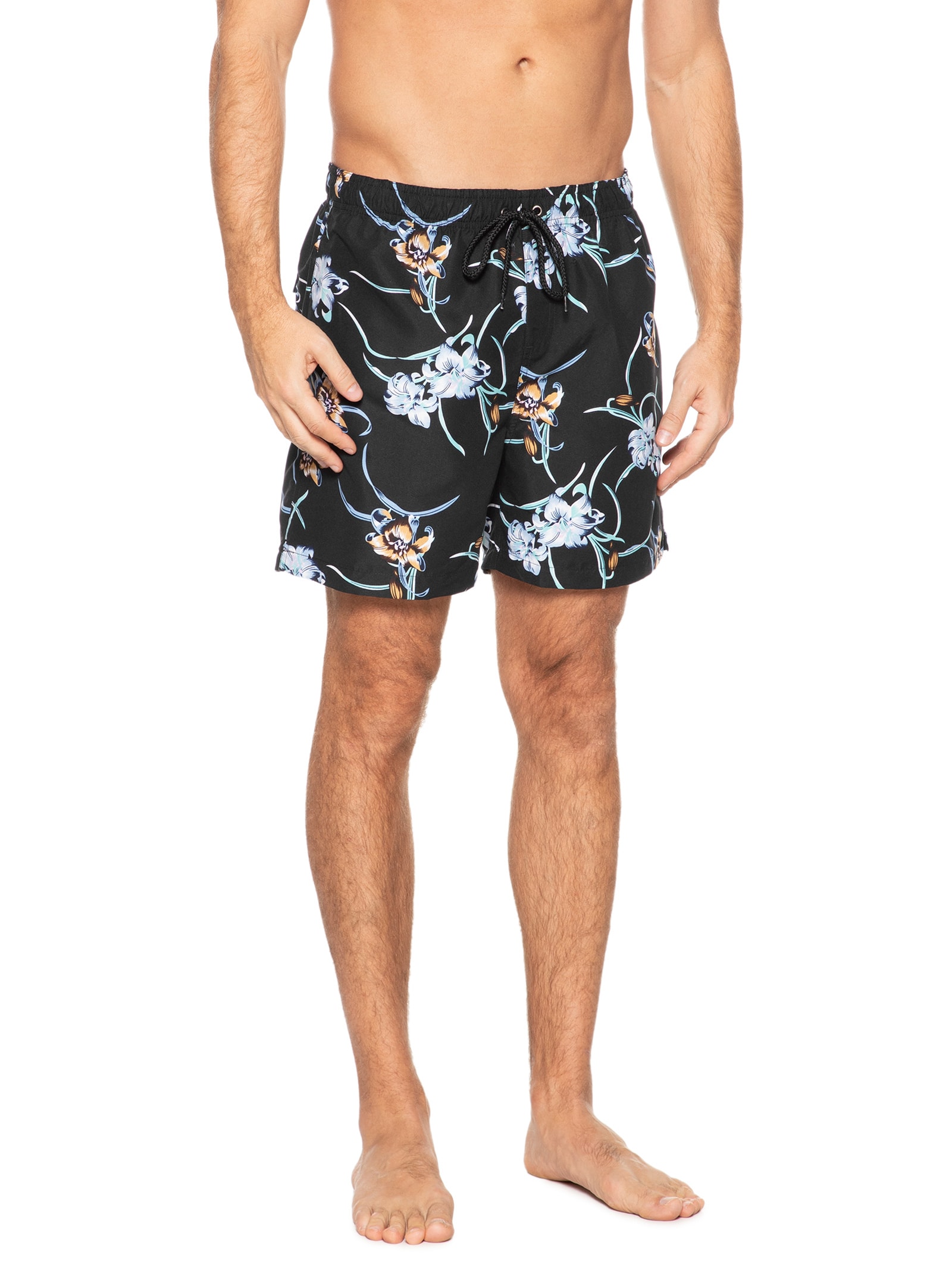Short Masculino Beachwear Estampado Preto '2 Essential