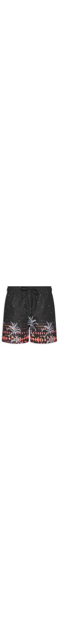 Short Masculino Beachwear Estampado - Preto
