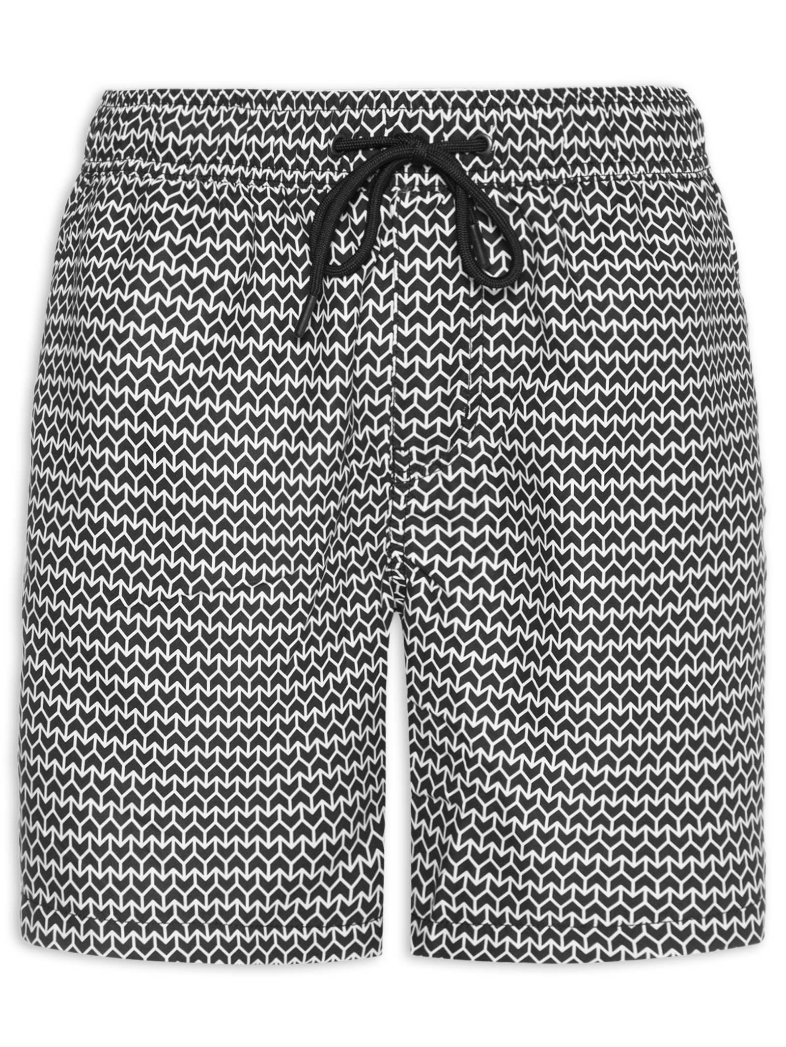 Short Masculino Beachwear Estampado Preto '2 Essential