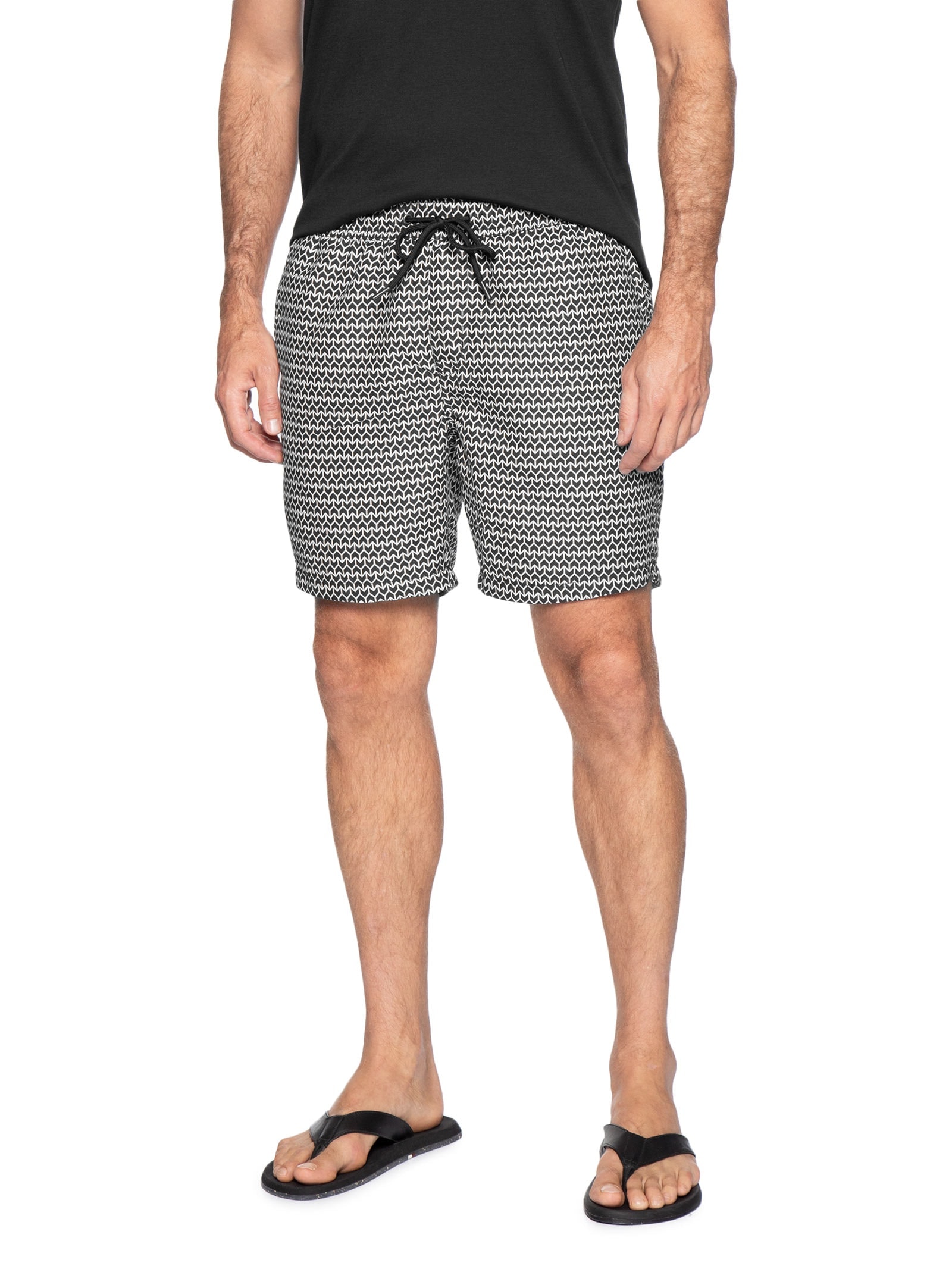 Short Masculino Beachwear Estampado Preto '2 Essential