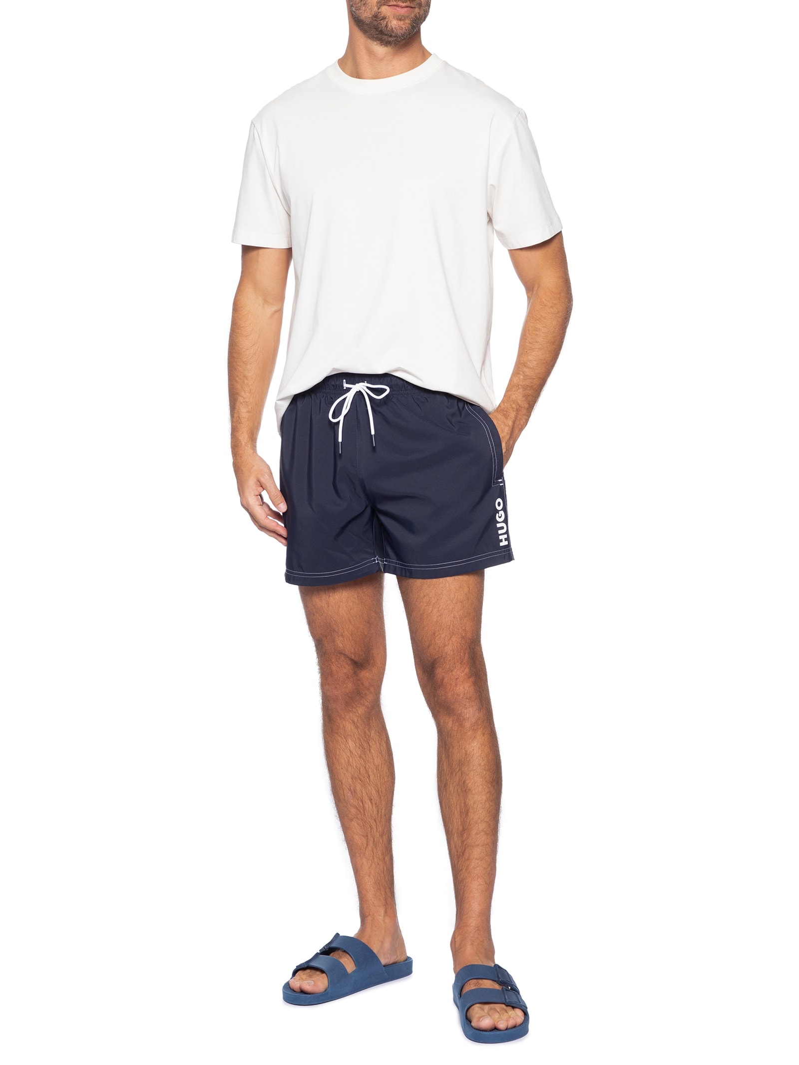 Short Masculino Beachwear Fully Lined Max Azul Hugo