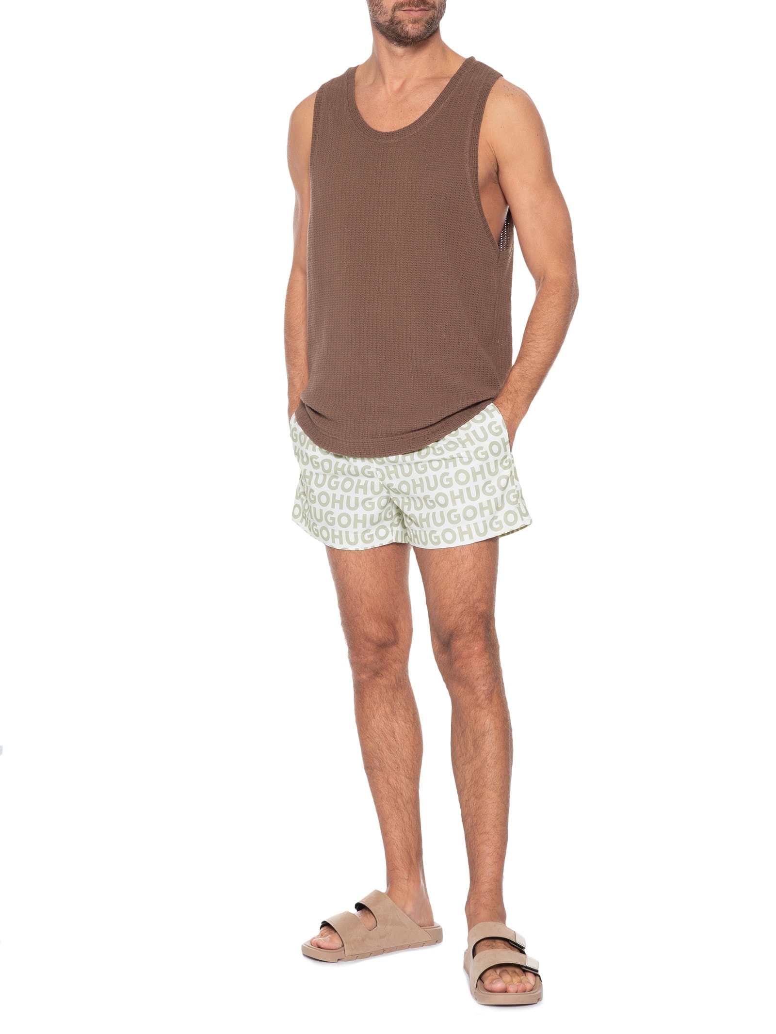 Short Masculino Beachwear Kaly Swim Off White Hugo