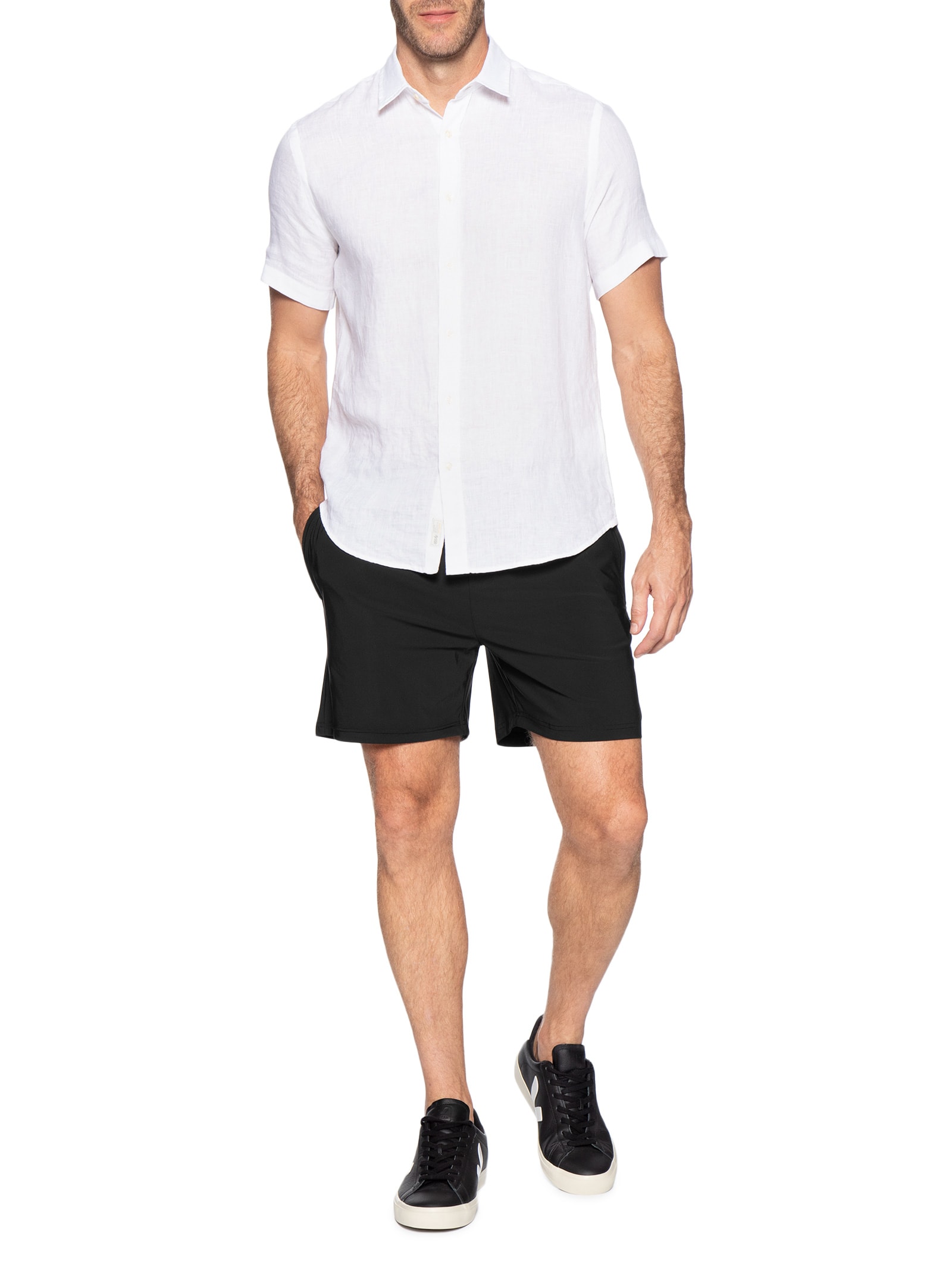 Short Masculino Beachwear Liso Preto '2 Essential