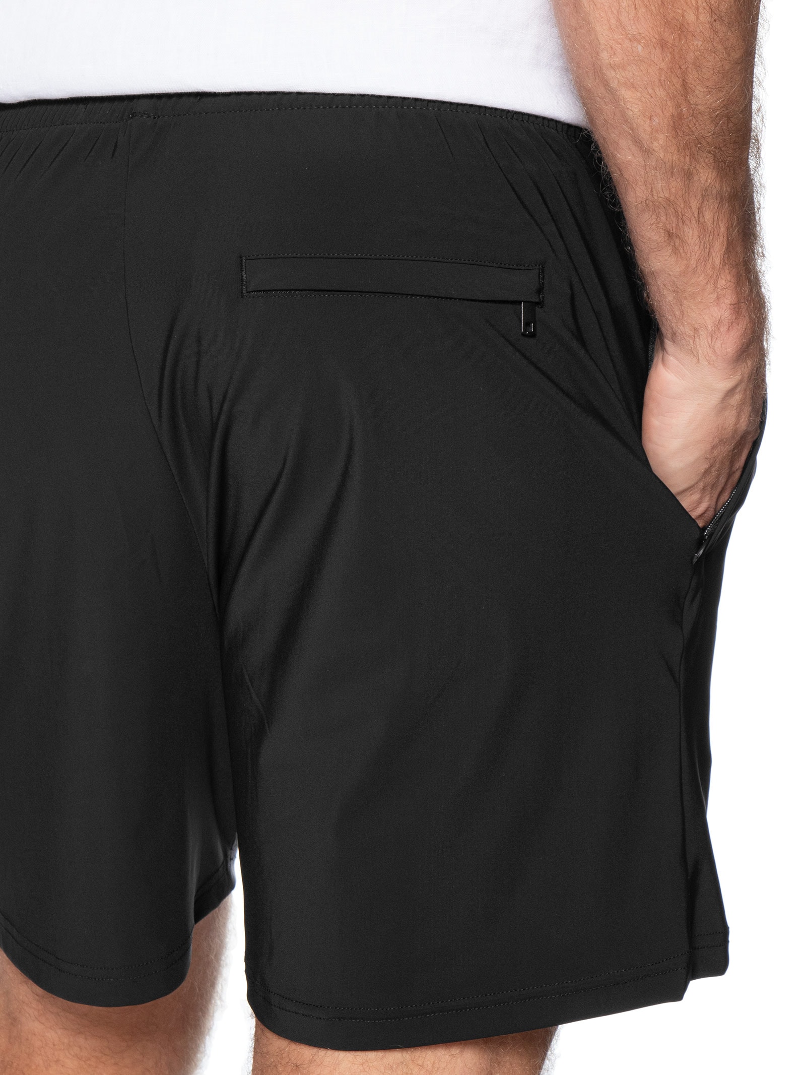 Short Masculino Beachwear Liso Preto '2 Essential