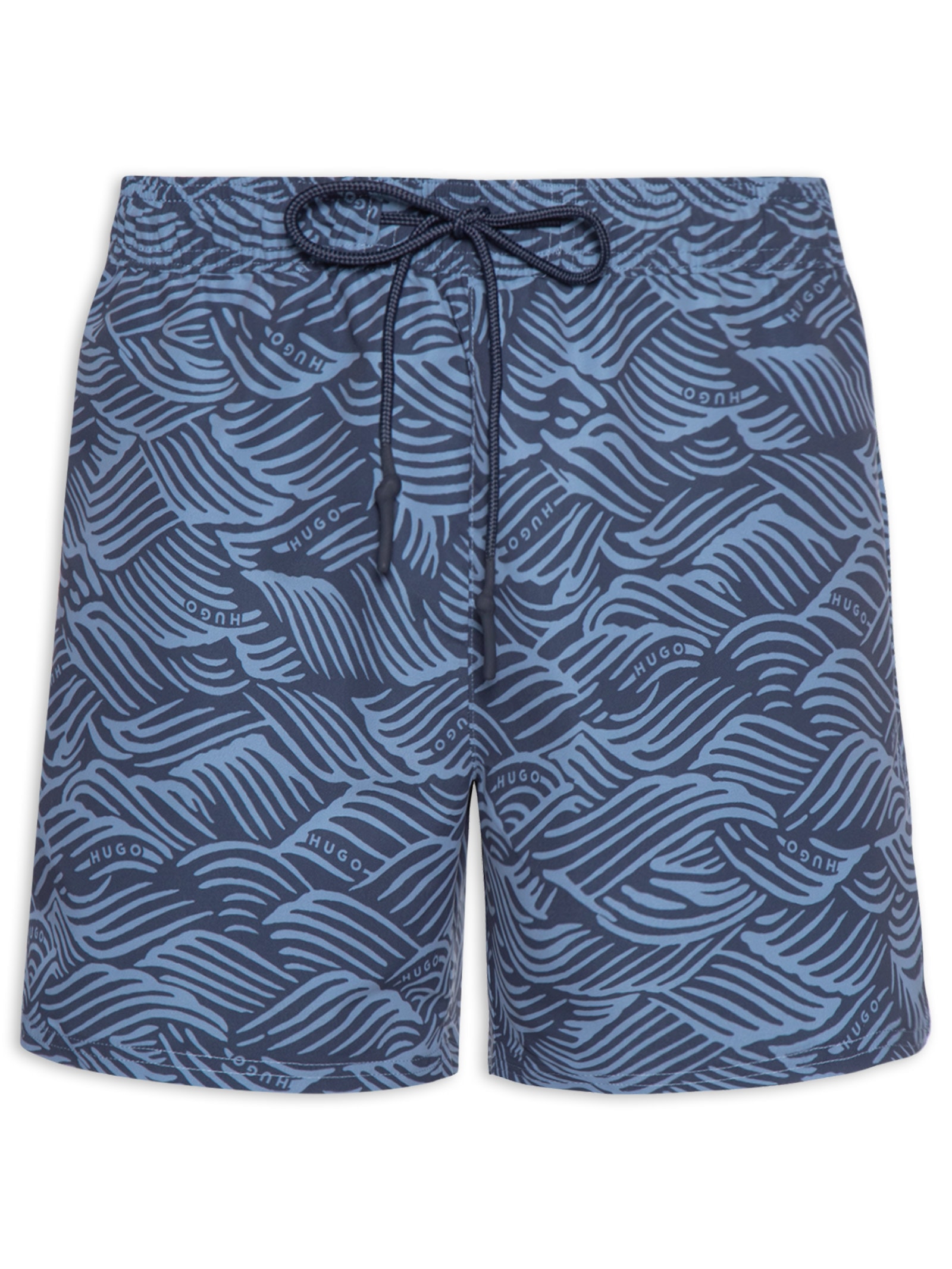Short Masculino Beachwear Logo Wave Azul Hugo