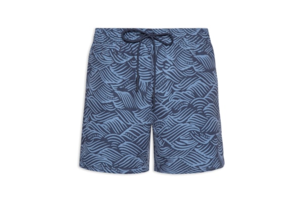 Short Masculino Beachwear Logo Wave - Azul