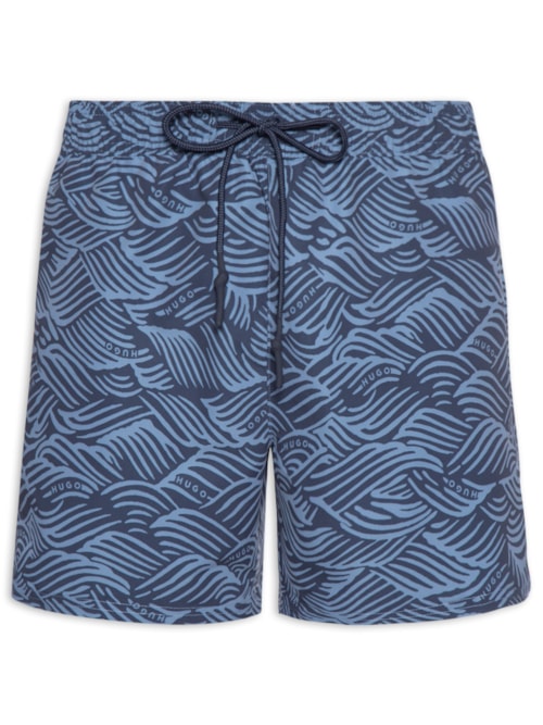 Short Masculino Beachwear Logo Wave – Azul