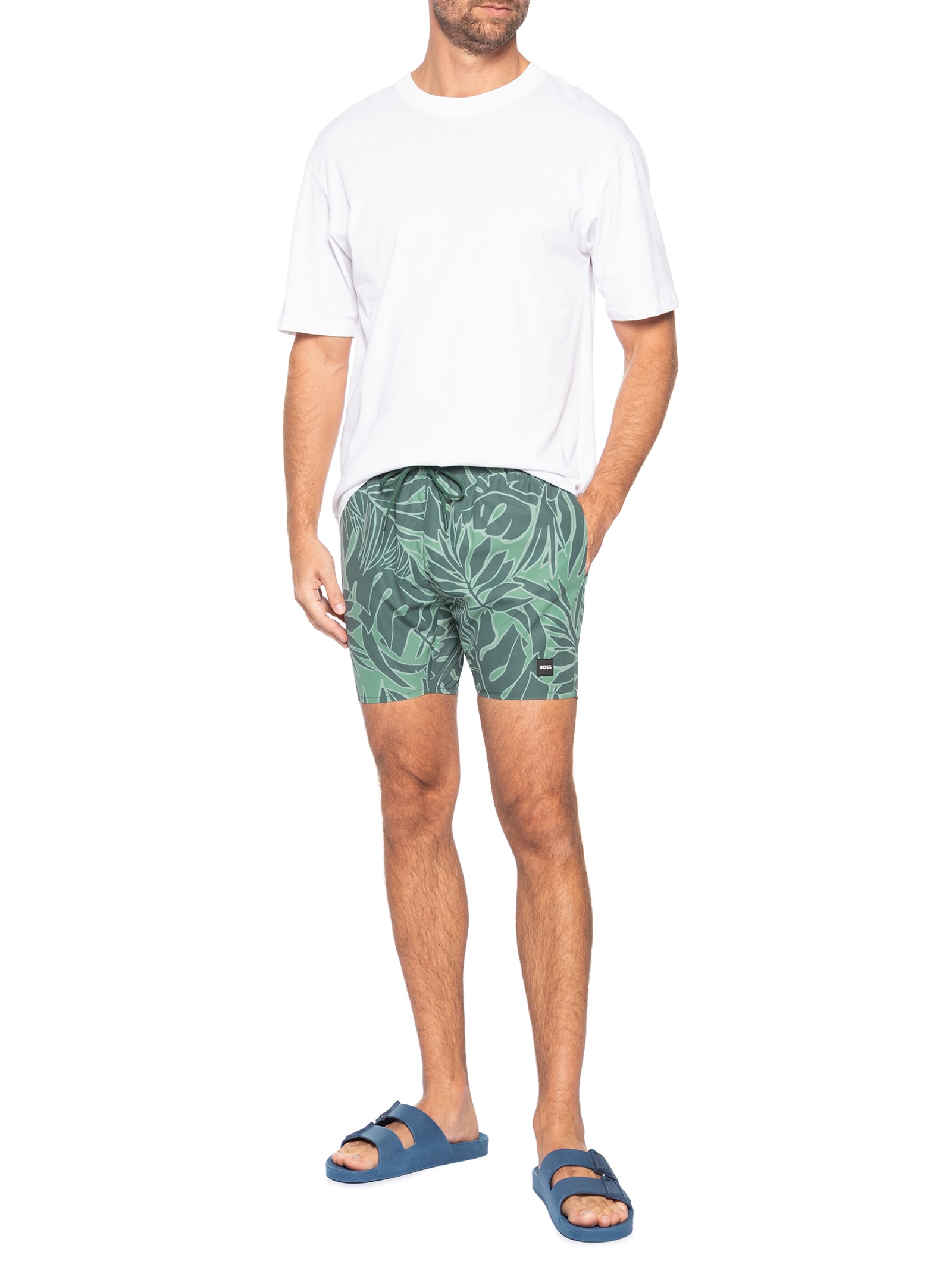 Short Masculino Beachwear Quick-Dry Piranha Verde Boss