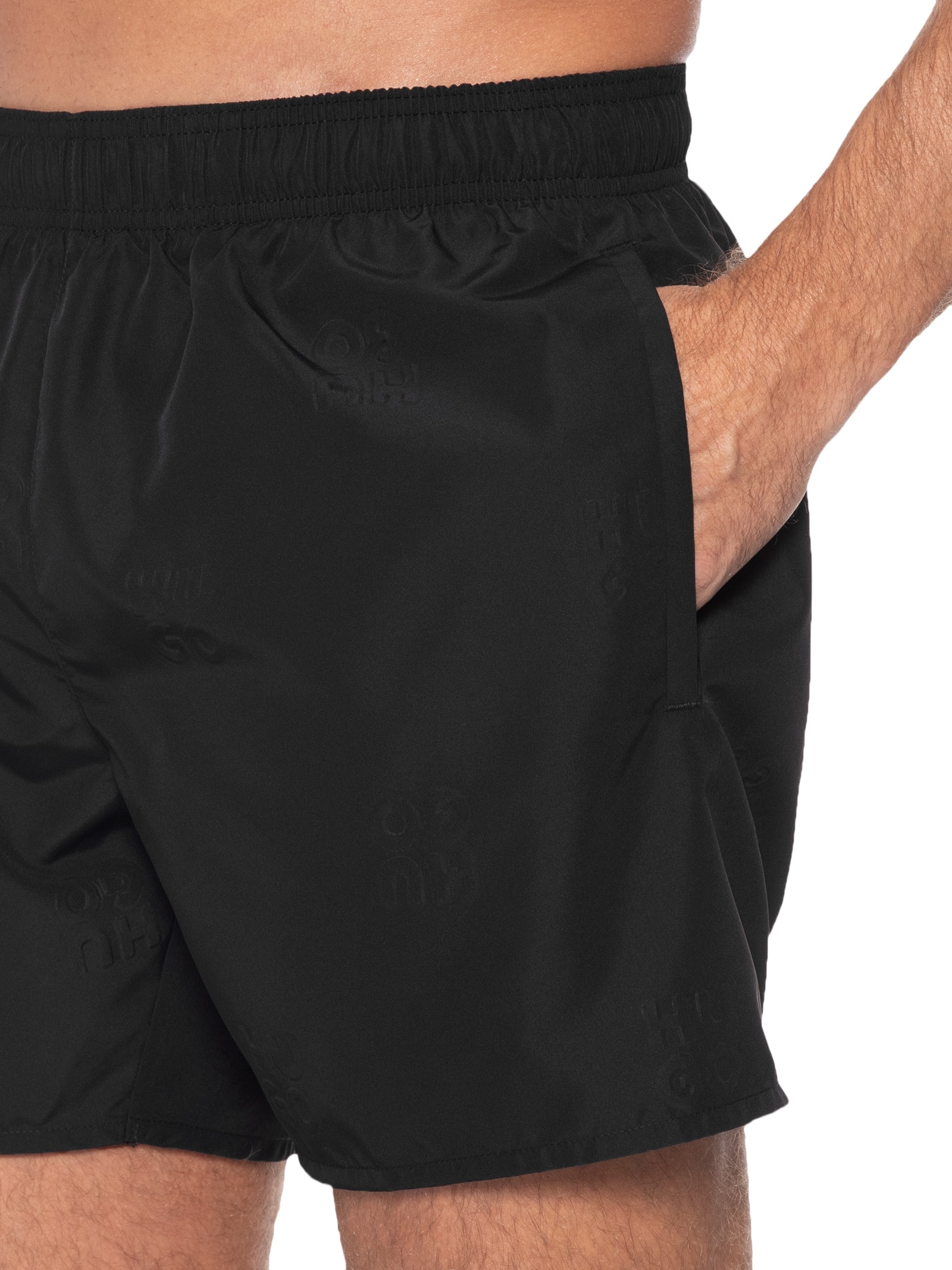 Short Masculino Beachwear Tonal Logo Preto Hugo