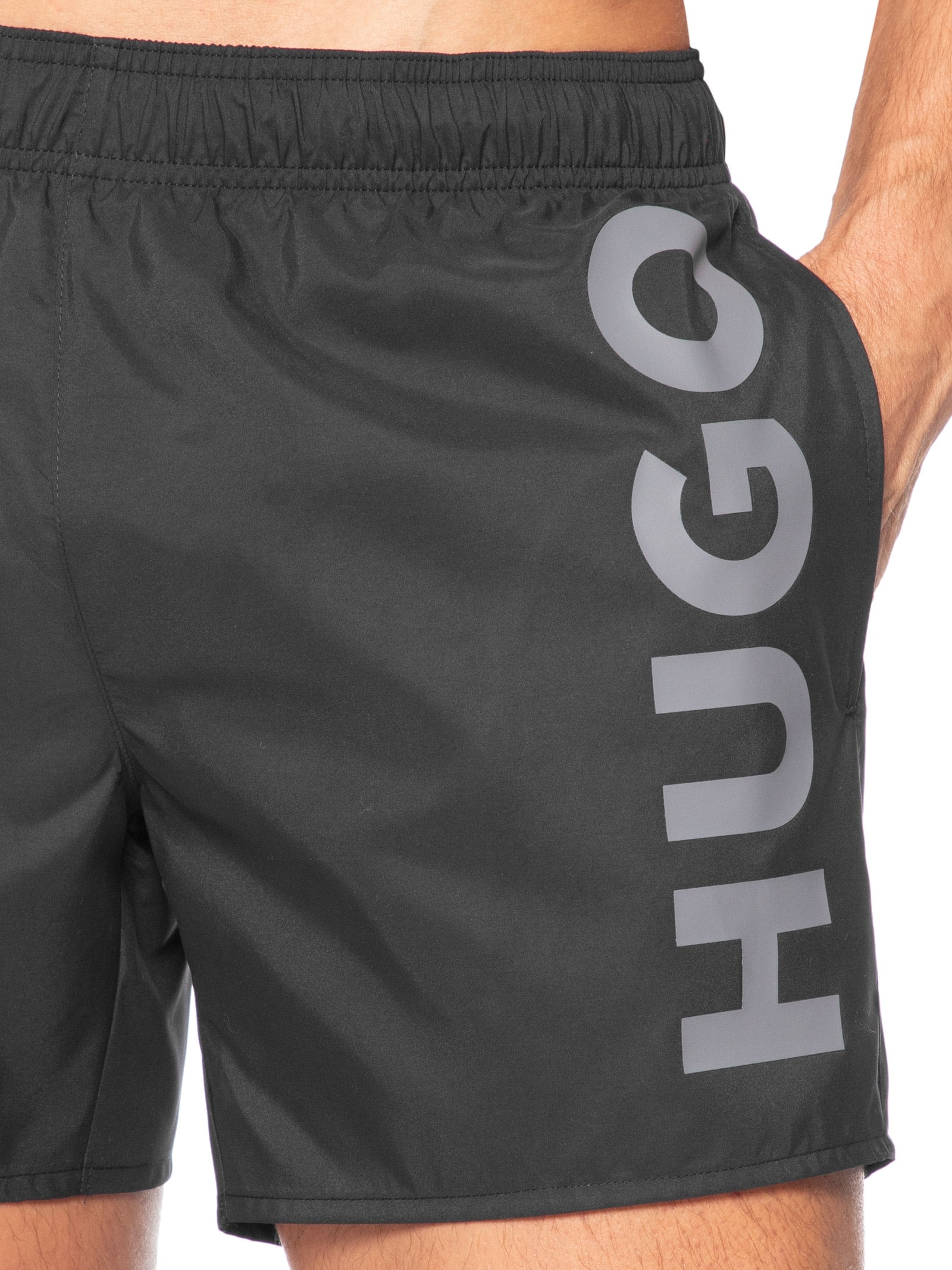 Short Masculino Beachwear Vertical Logo Abas Preto Hugo