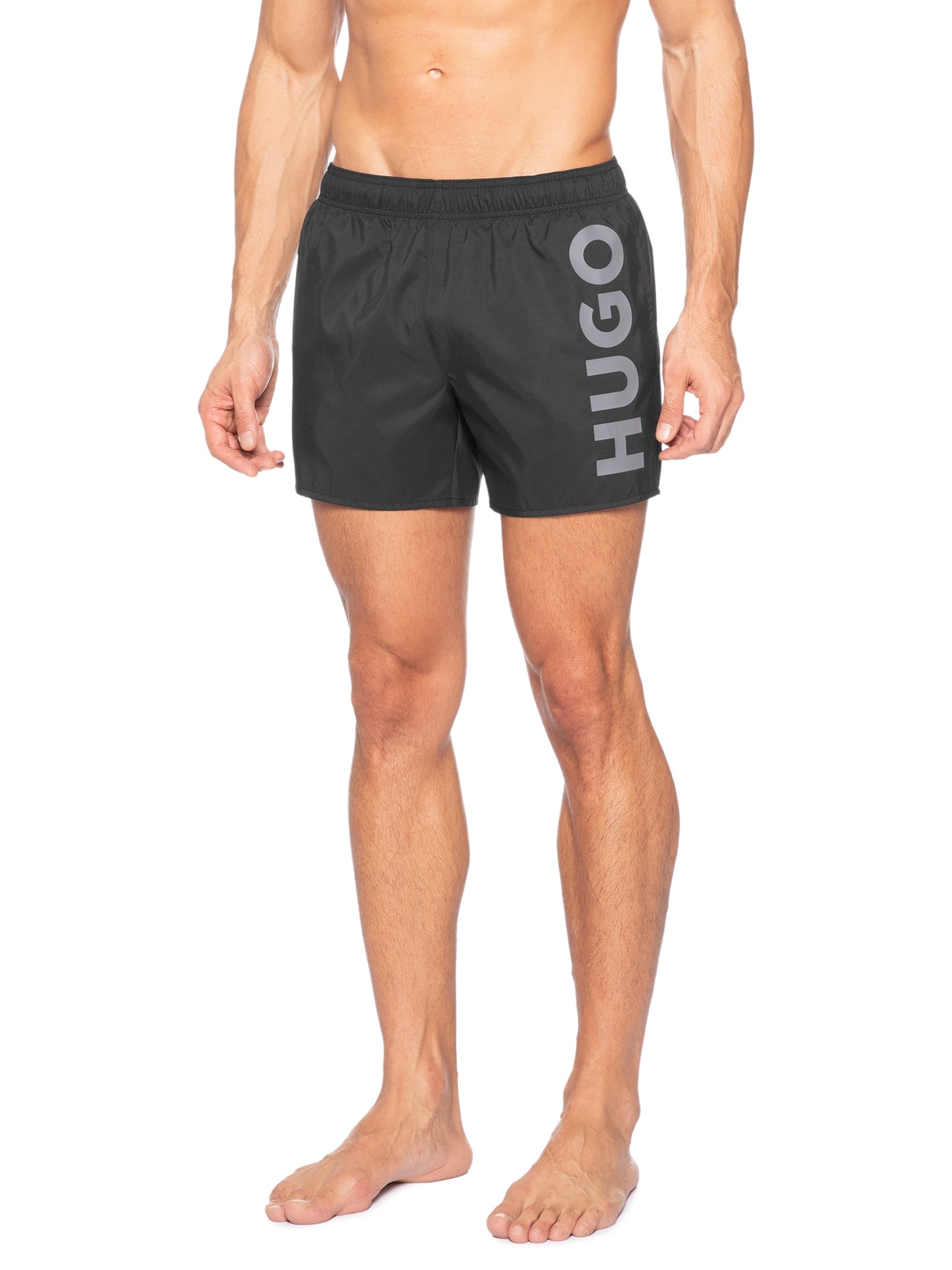 Short Masculino Beachwear Vertical Logo Abas Preto Hugo