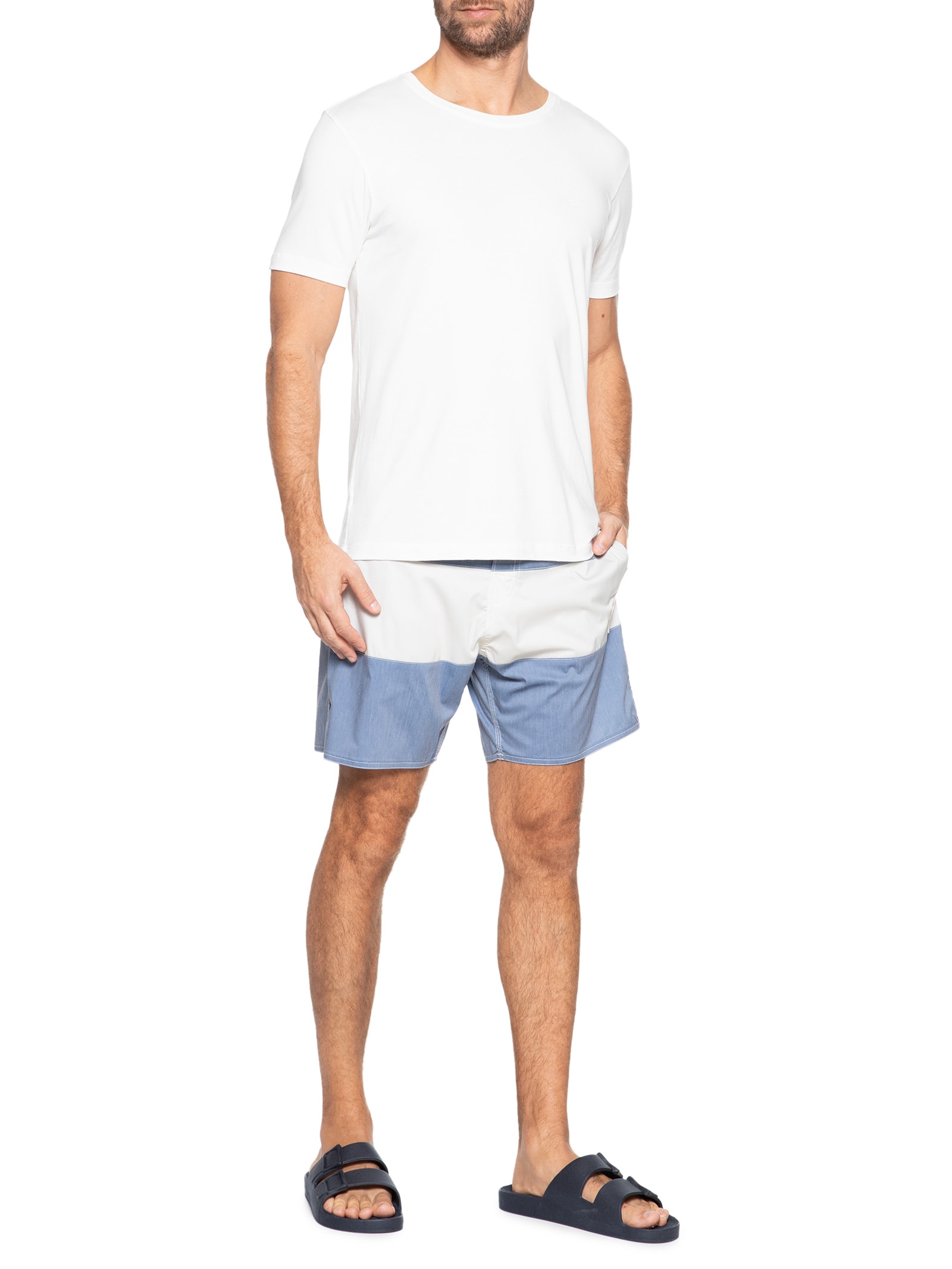 Short Masculino Board Faixa Azul Pineapple