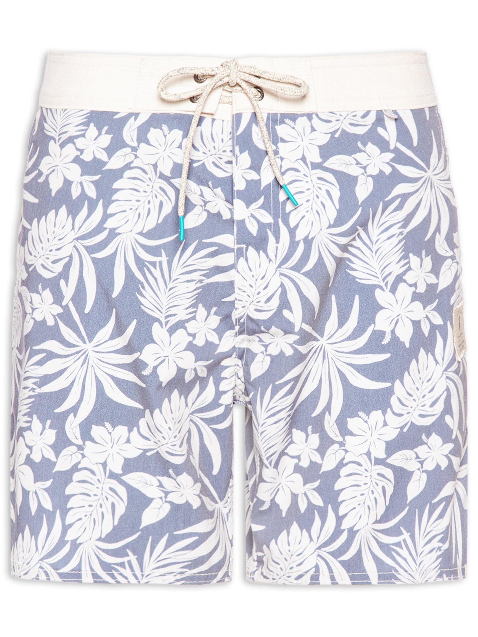 Short Masculino Board Tropical Beachwear Azul Pineapple