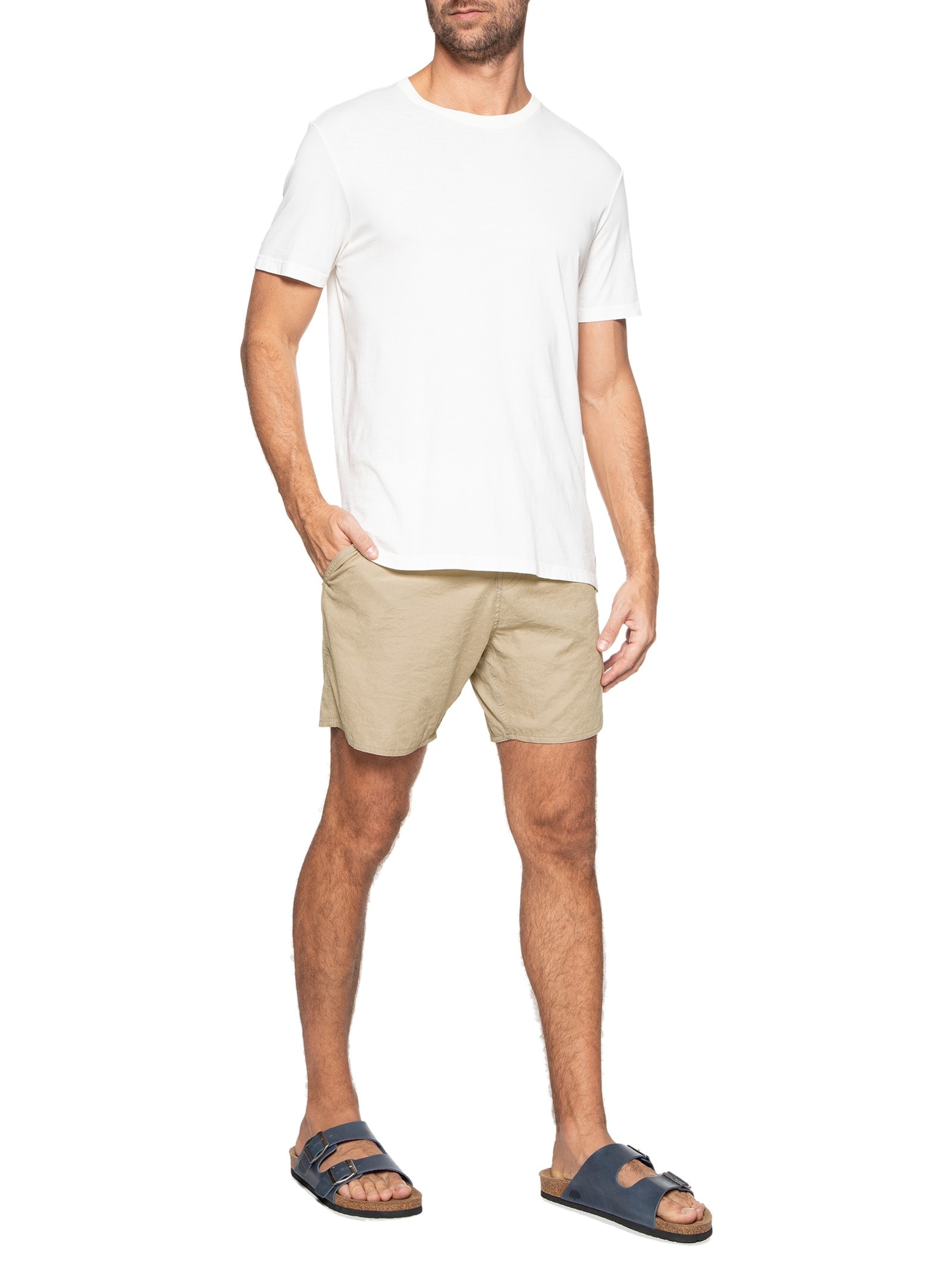 Short Masculino Board Vintage Liso Bege Pineapple