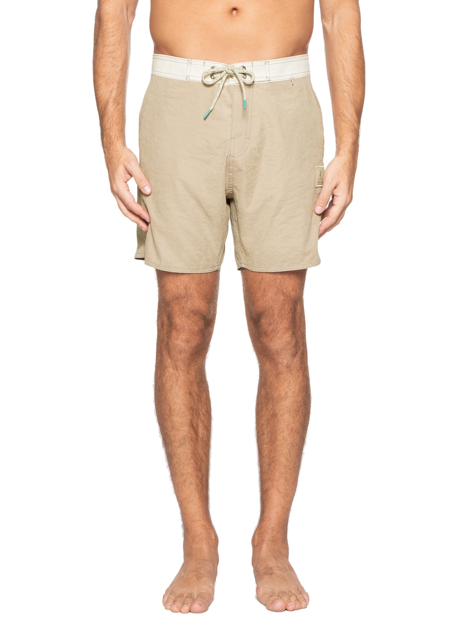 Short Masculino Board Vintage Liso Bege Pineapple