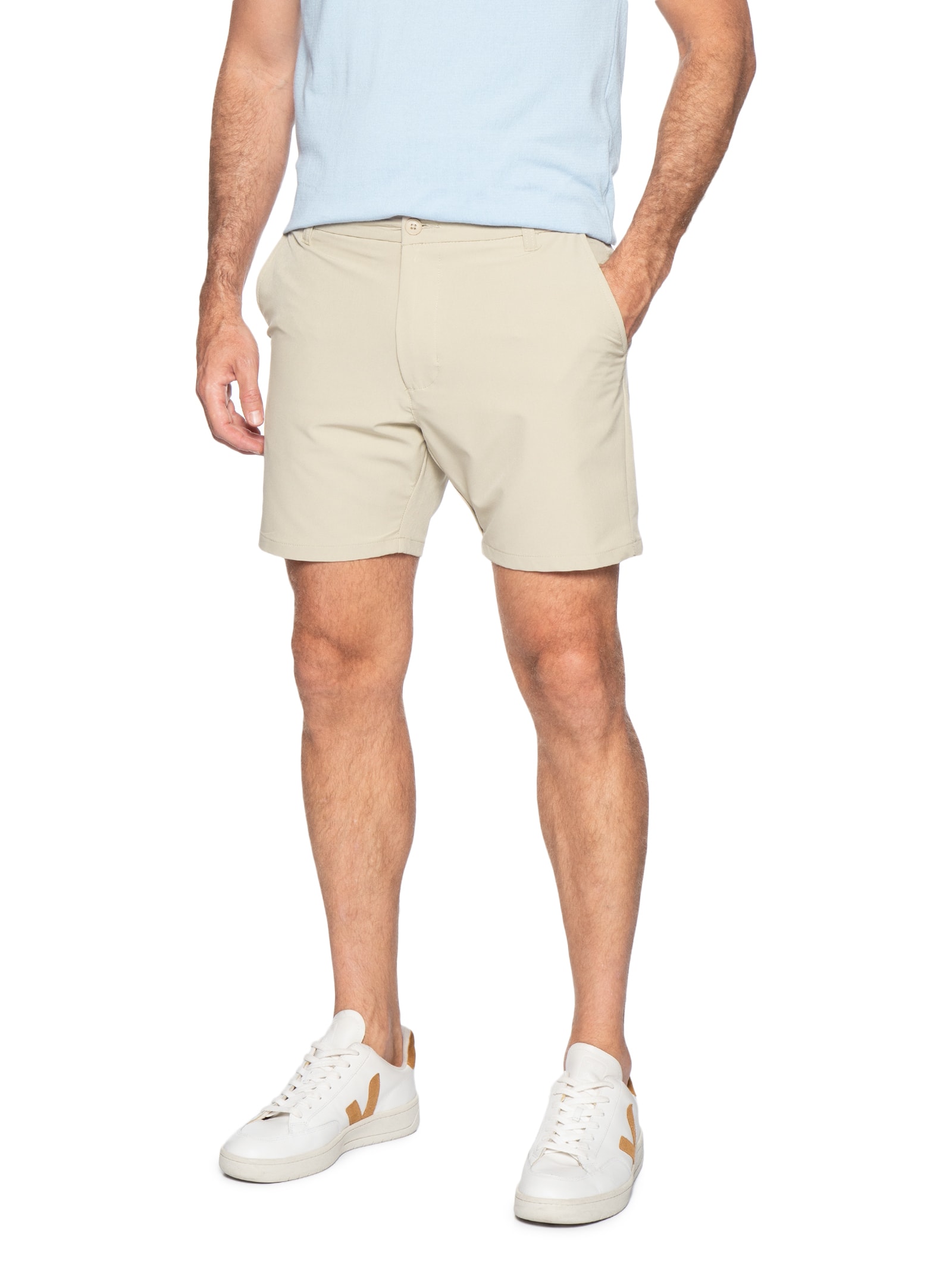 Short Masculino Bolso Faca Bege '2 Essential