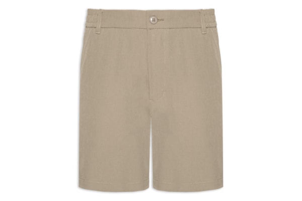 Short Masculino Casual com Cós Elástico - Bege