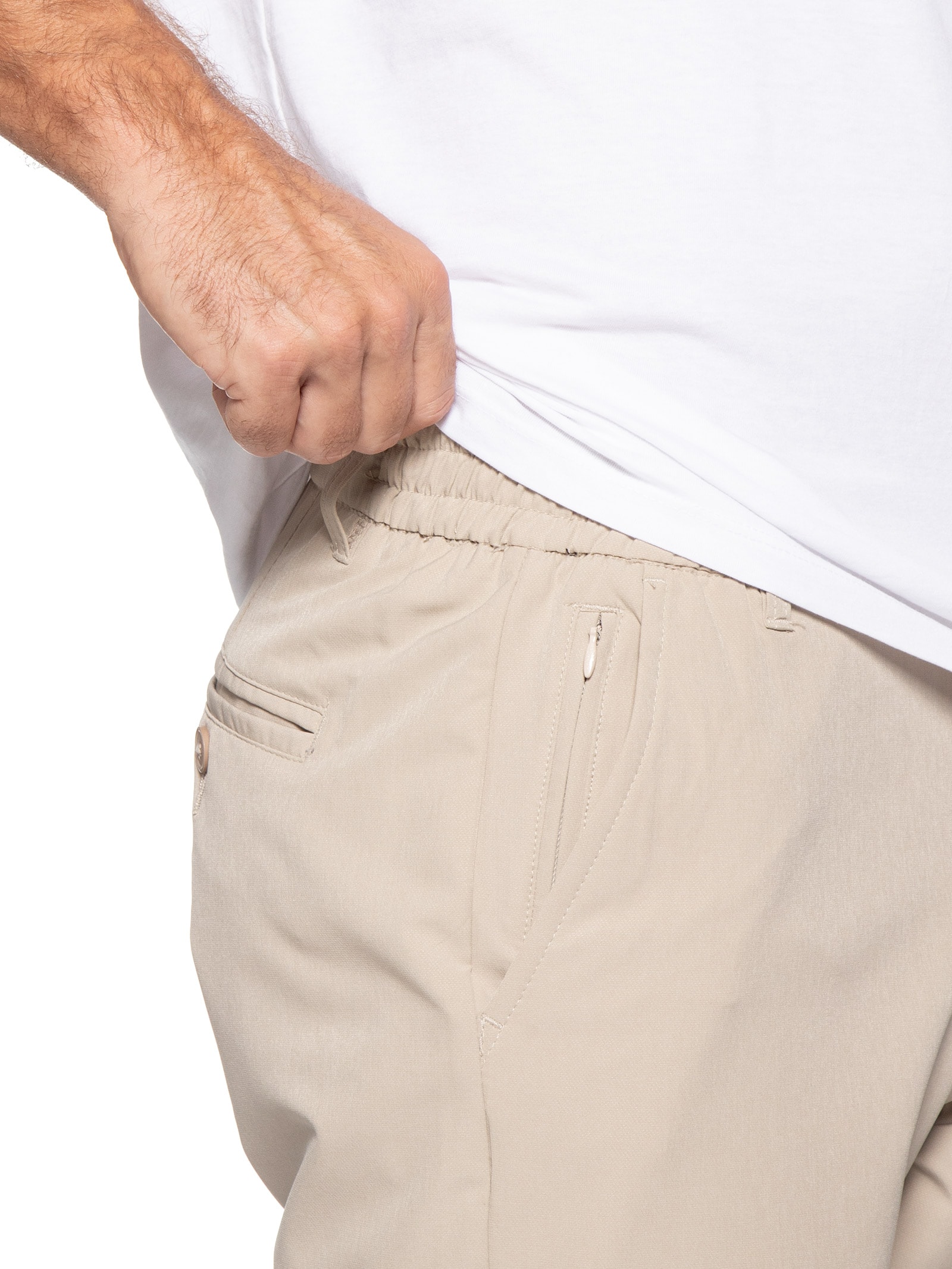 ?Short Masculino Casual com Cós Elástico Bege '2 Essential