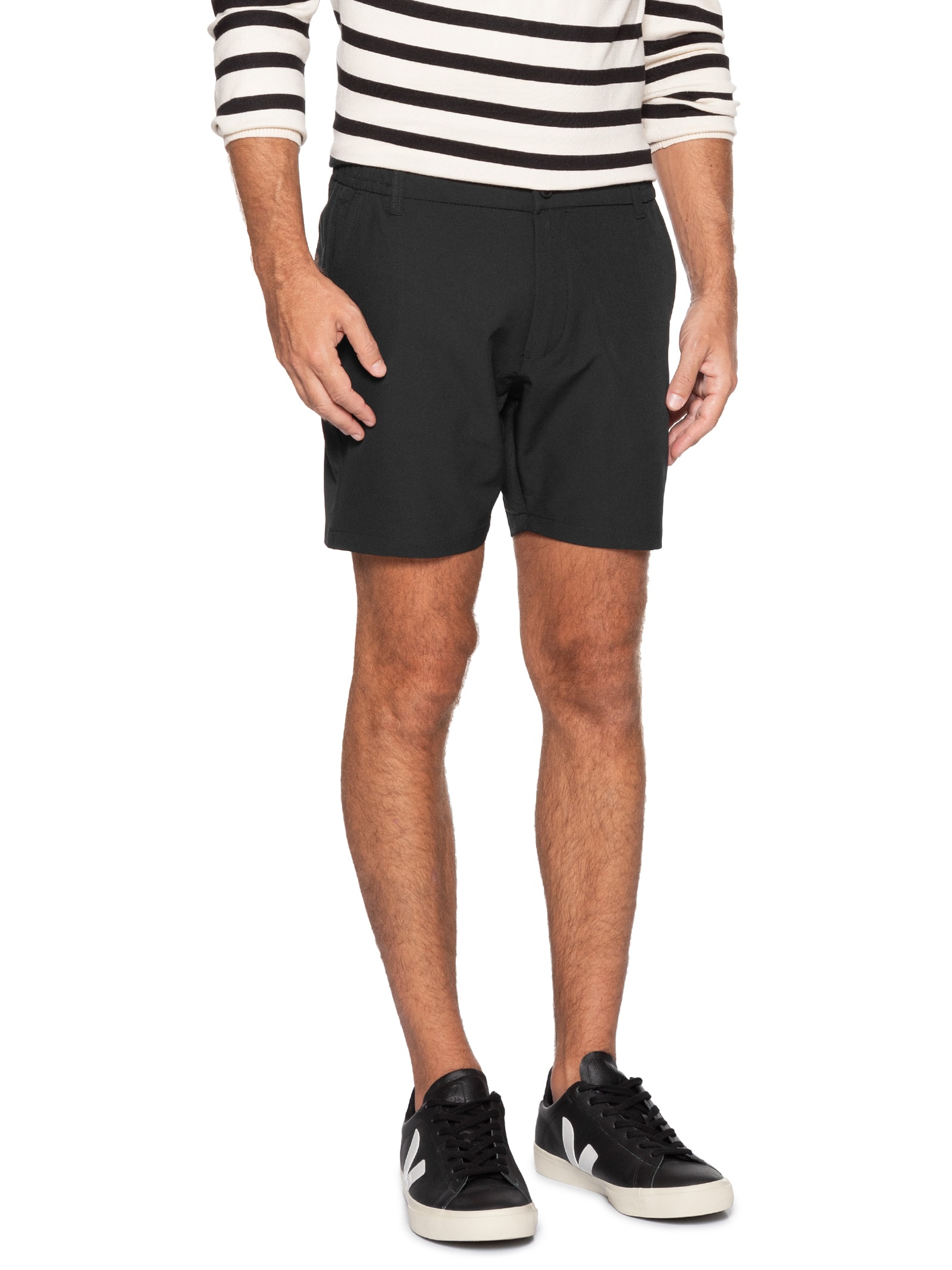 Short Masculino Casual com Cós Elástico Preto '2 Essential