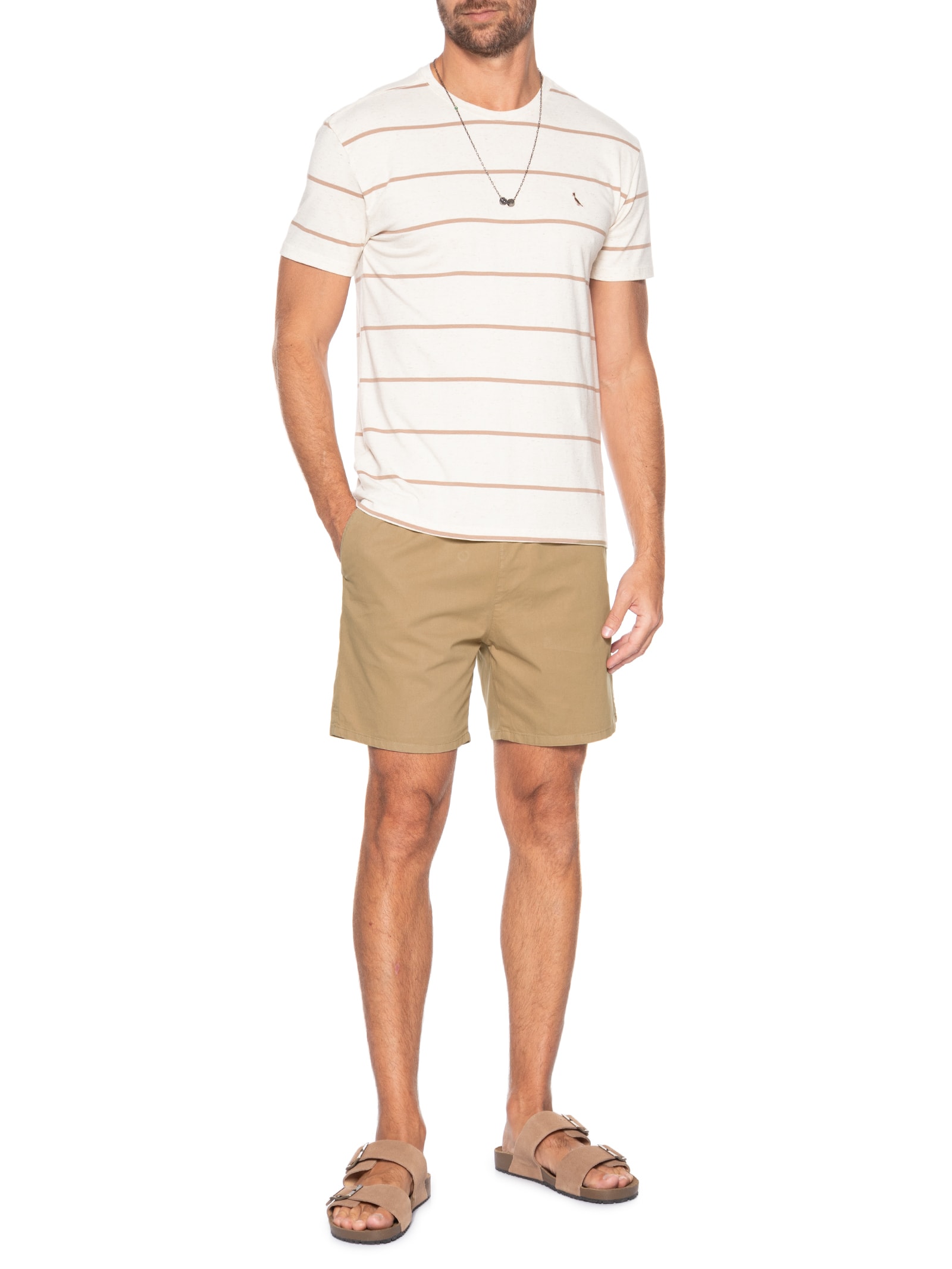 Short Masculino Casual Pier Bege Foxton