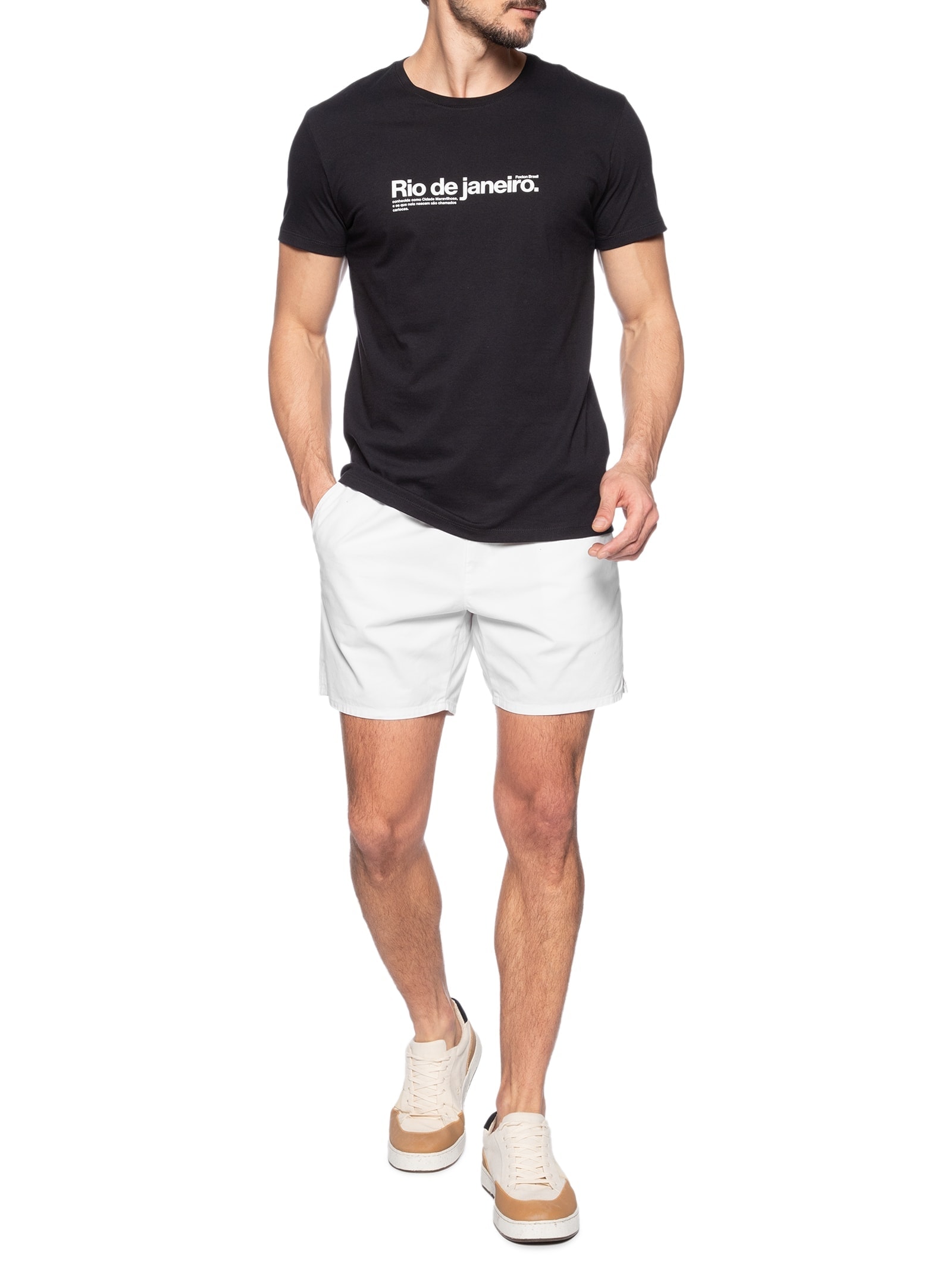 Short Masculino Casual Pier Branco Foxton