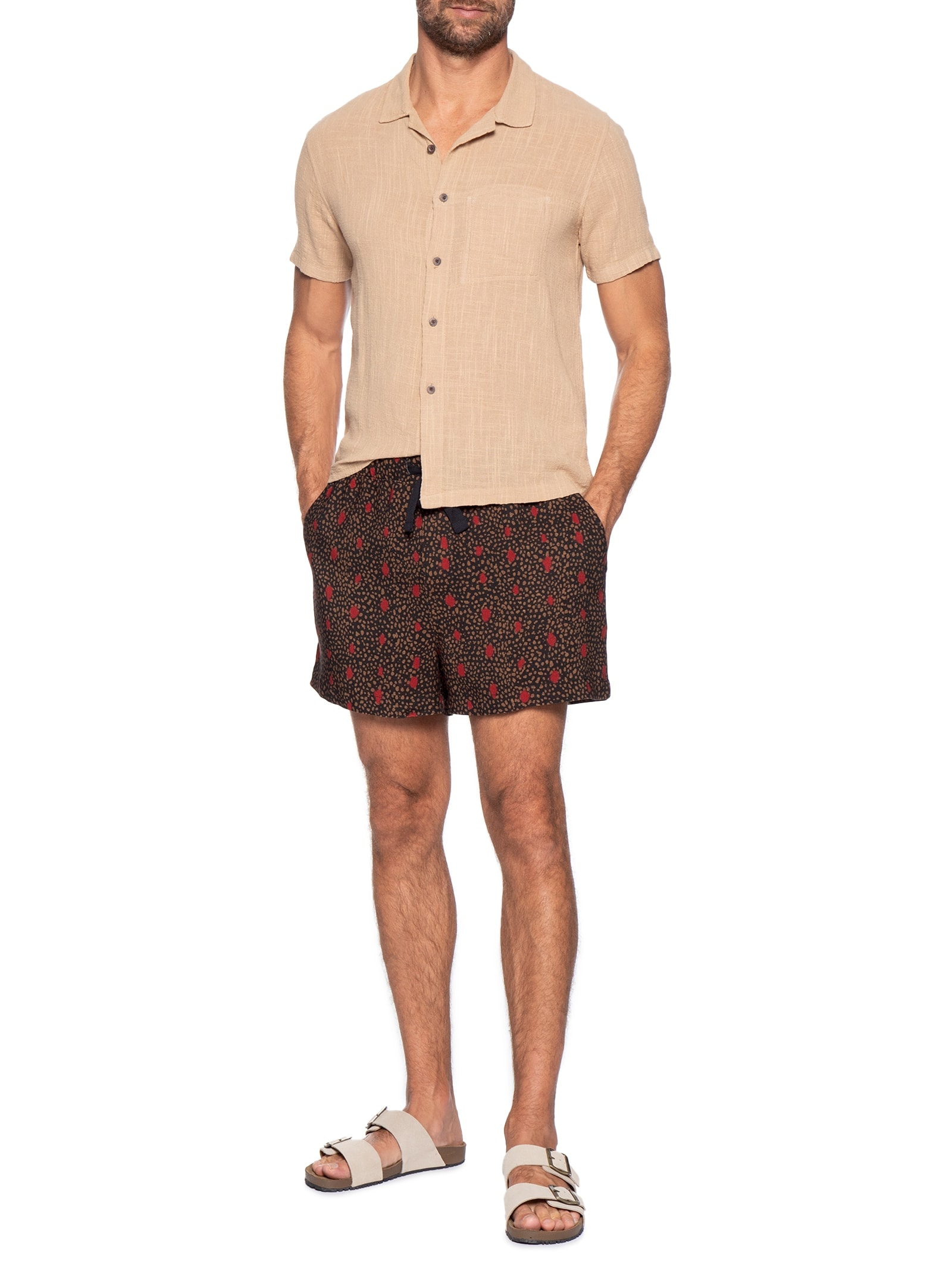 Short Masculino Casual PJ Bug Dots Preto Osklen