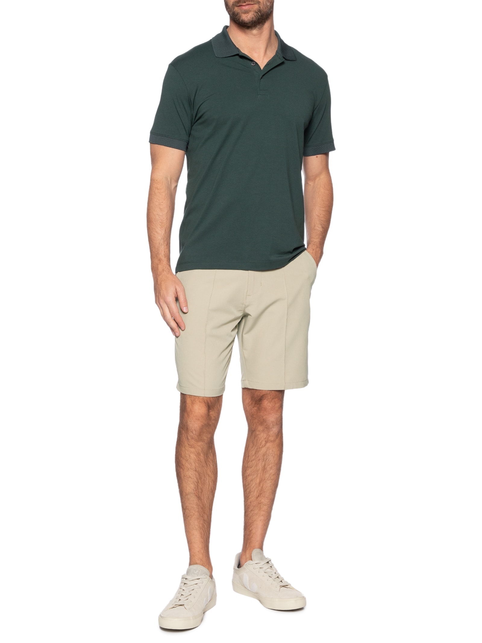 Short Masculino Casual Ponto Roma Off White '2 Essential