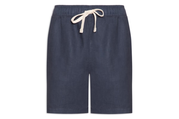 Short Masculino Casual  Puro Linho Pier - Azul