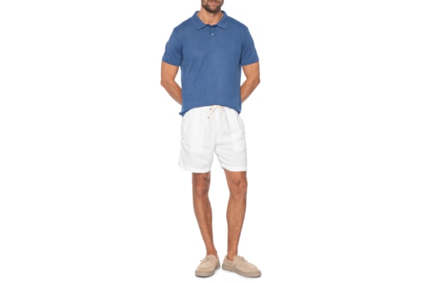 Short Masculino Casual Puro Linho Pier - Branco