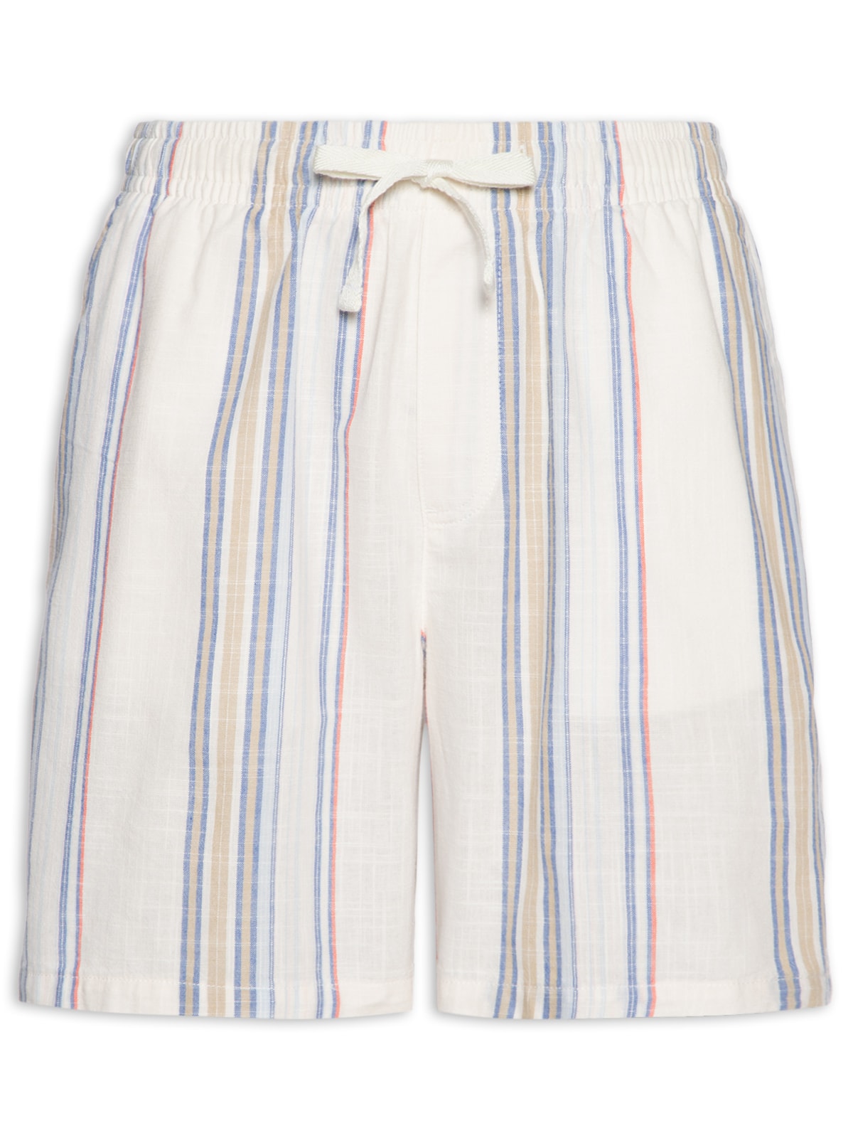 Vista 2 Short Masculino Casual Slub Straight Fit Beach - Off White NATURAIS NATURAIS