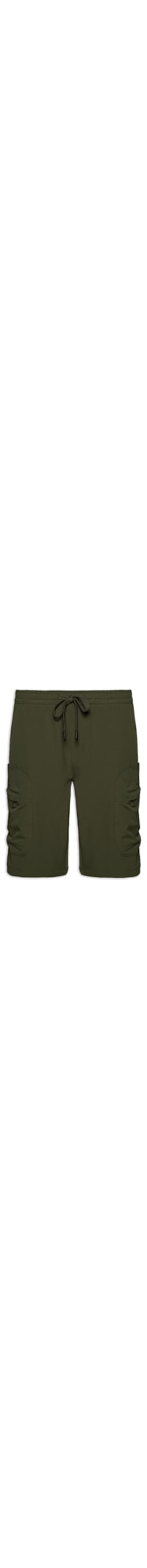 Short Masculino Com Bolso Cargo E Zíper - Verde
