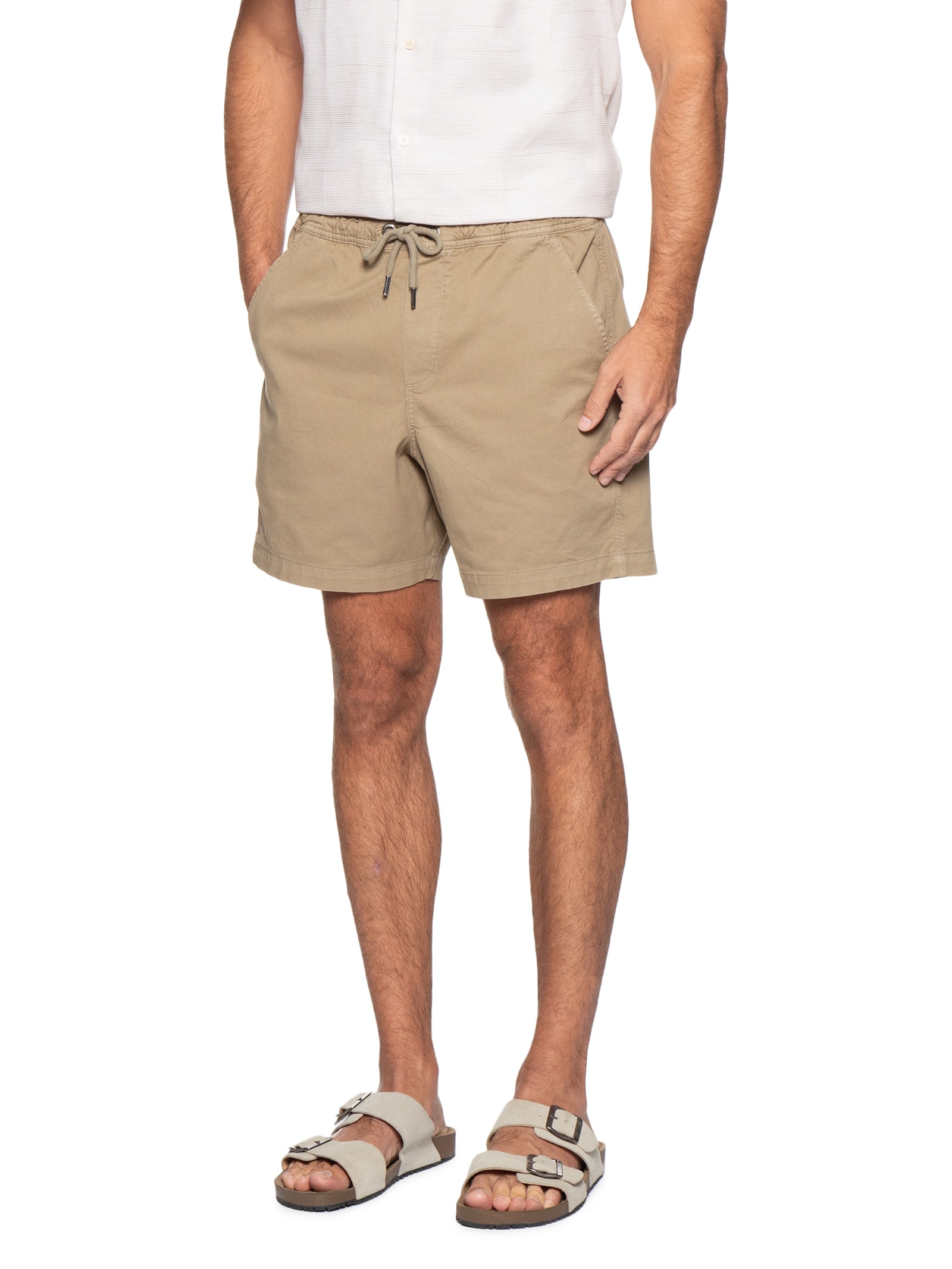 Short Masculino Com Elástico Estonado Bege Reserva