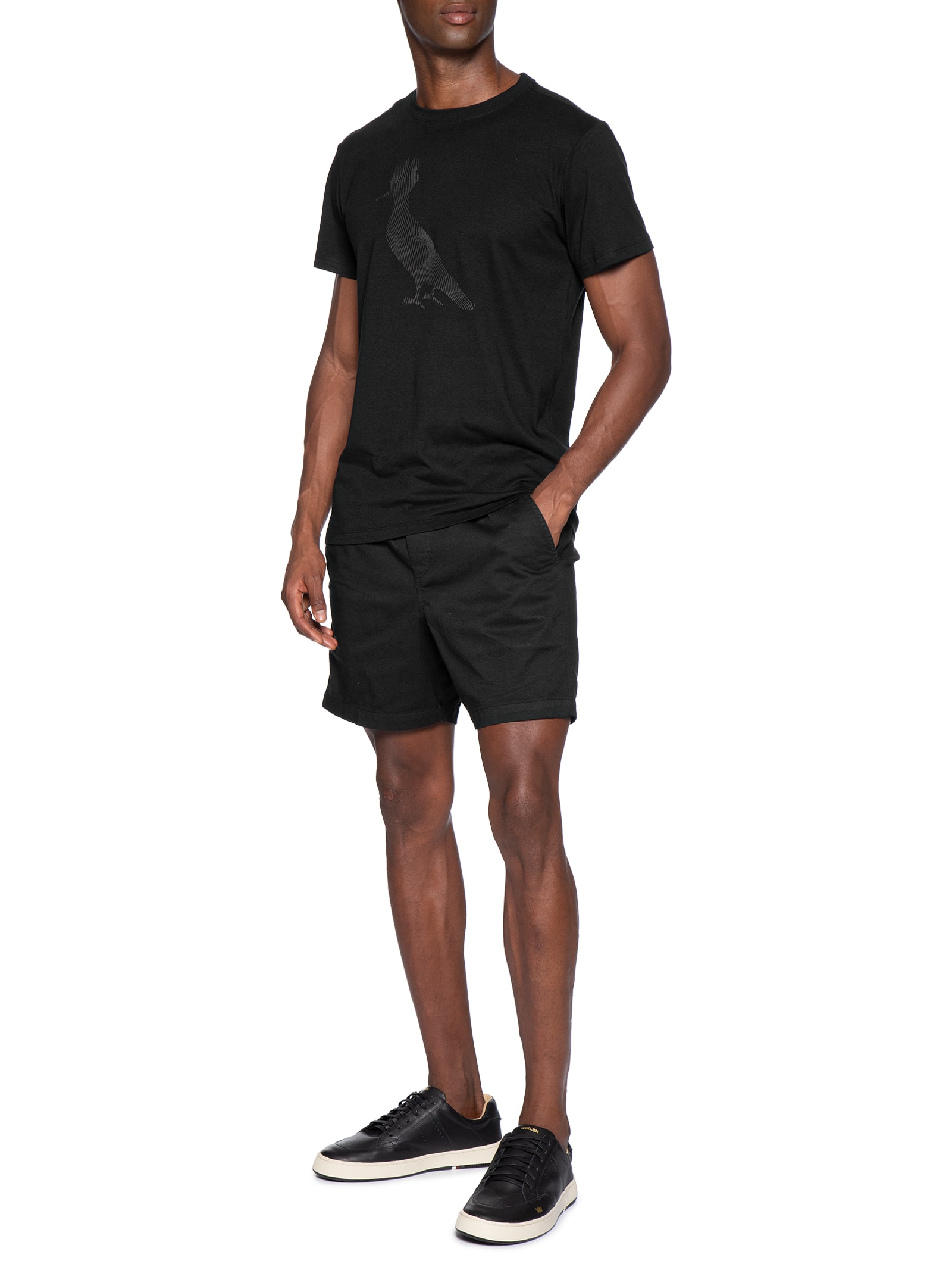 Short Masculino Com Elástico Estonado Preto Reserva