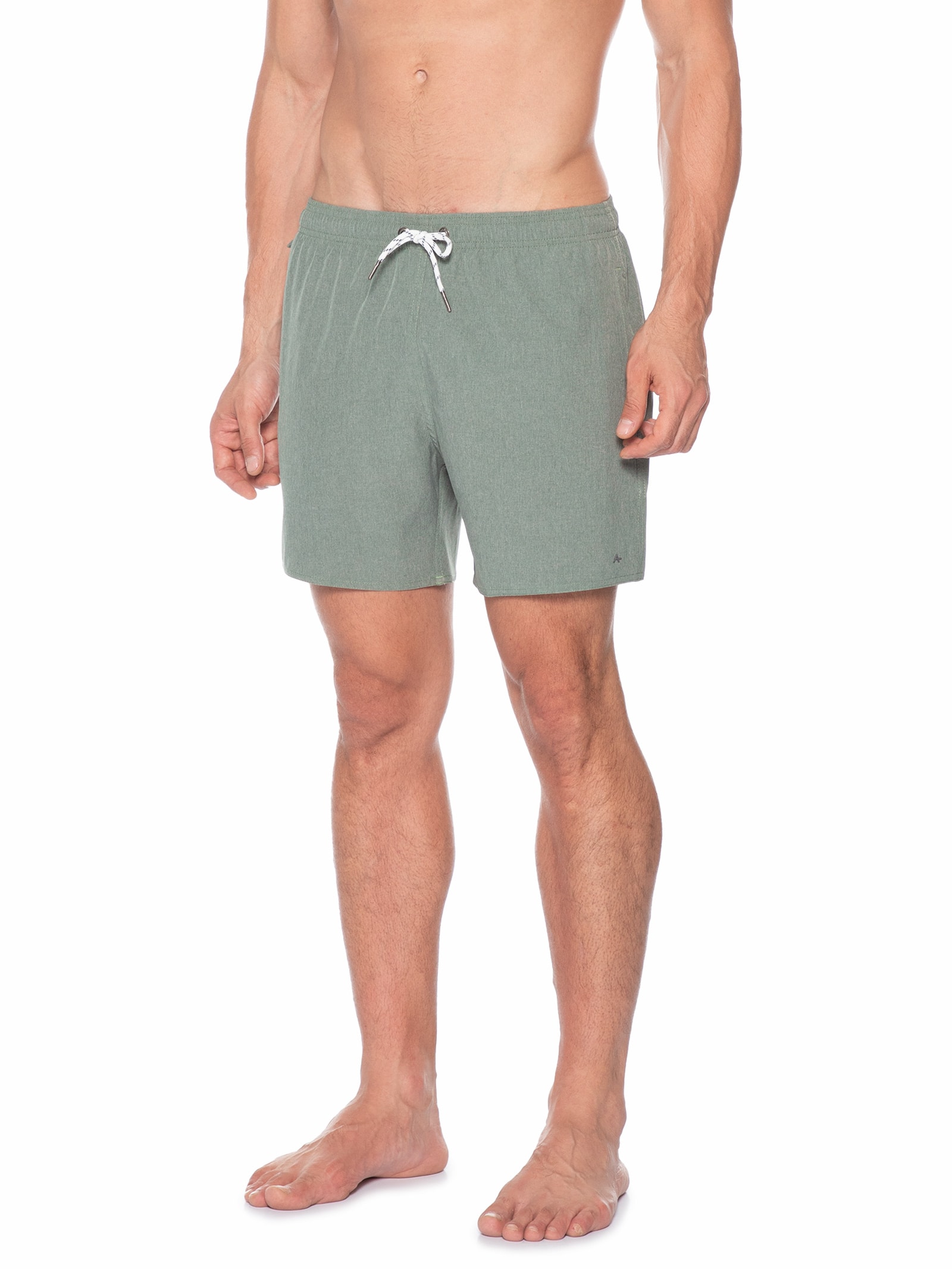 Short Masculino Com Elástico Mescla Color Verde Aramis