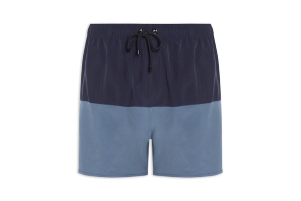 Short Masculino de Praia Color Block - Azul
