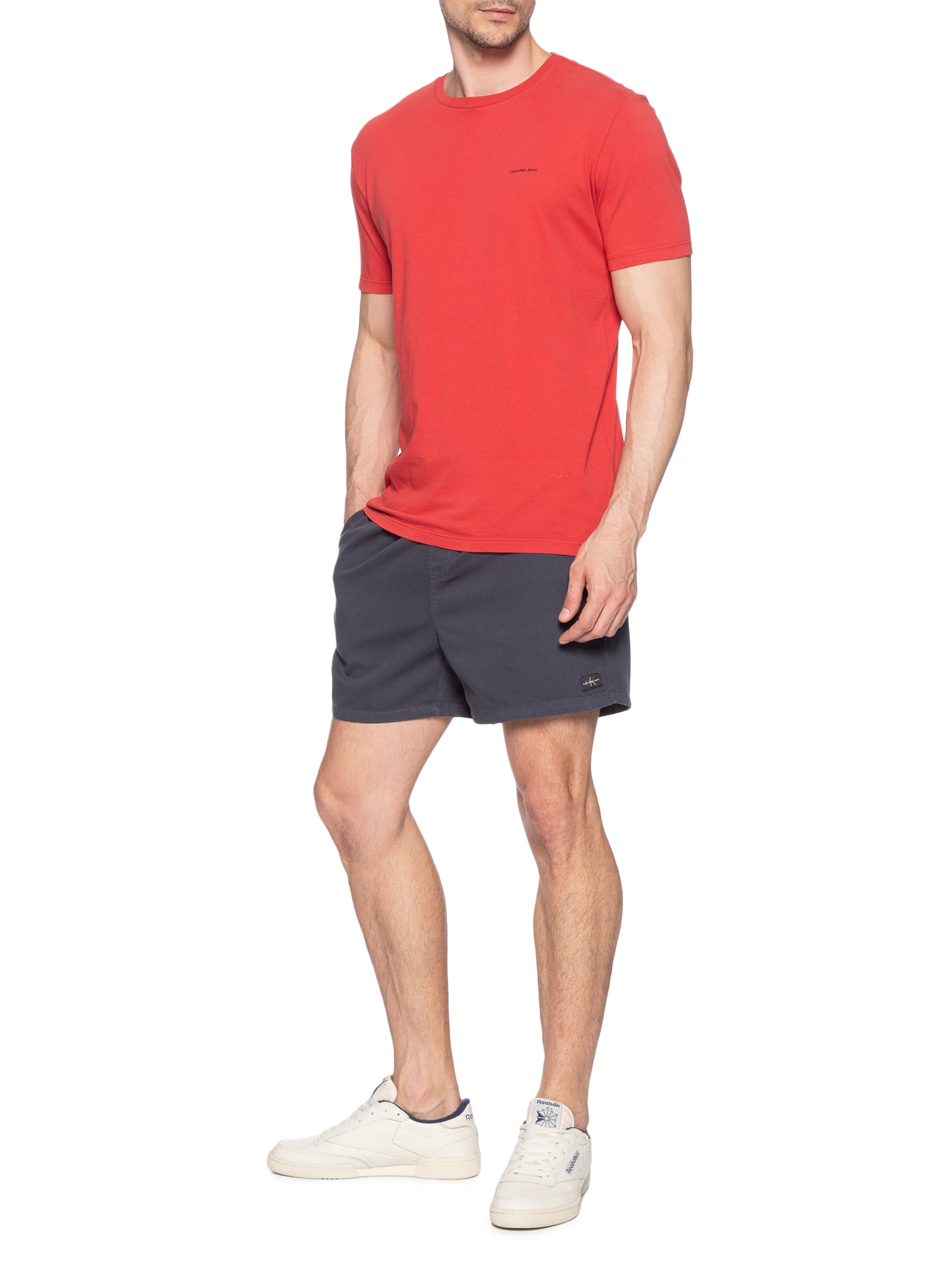 Short Masculino De Praia Com Cós Ajustável Azul Calvin Klein Jeans