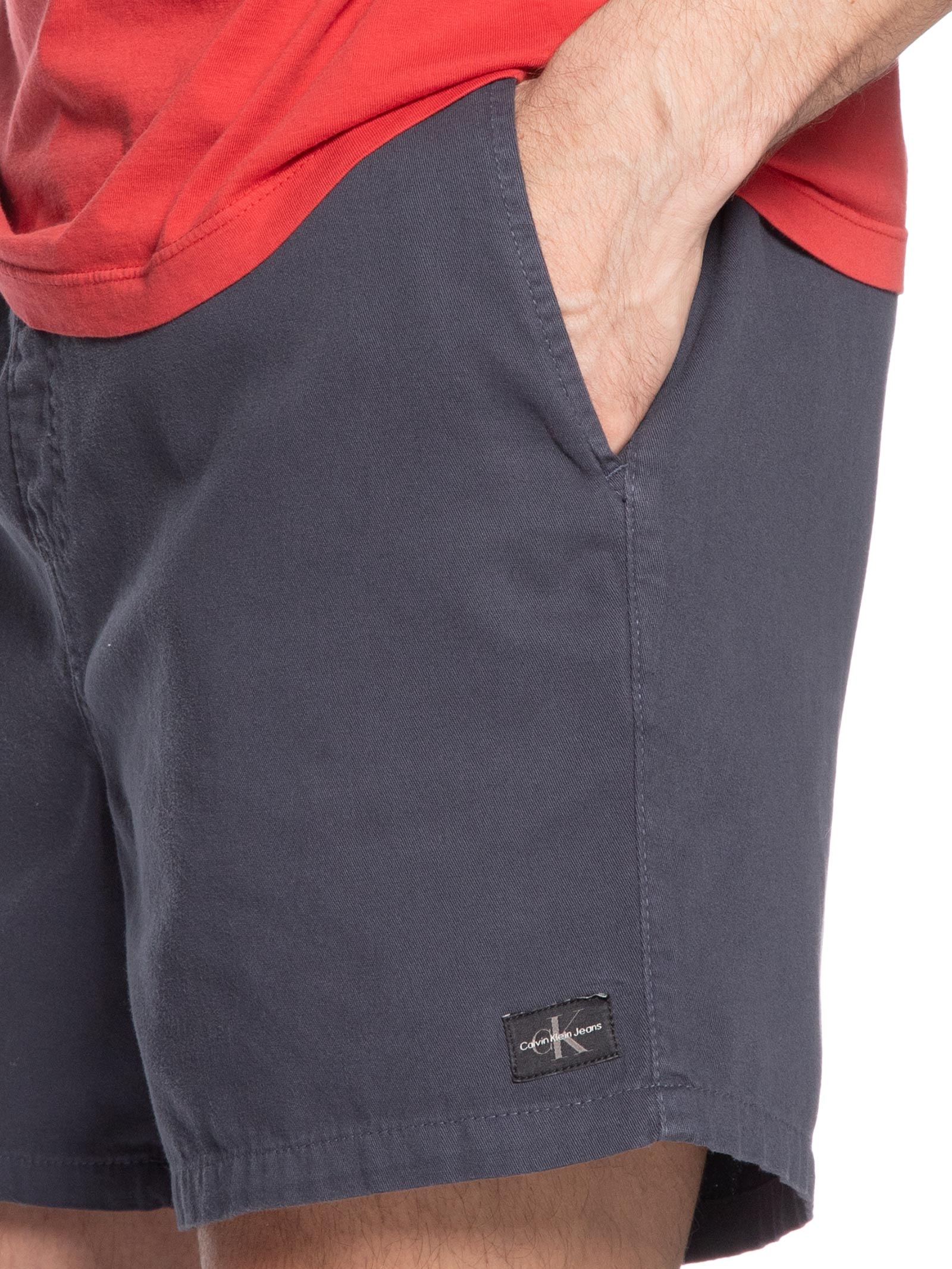 Short Masculino De Praia Com Cós Ajustável Azul Calvin Klein Jeans