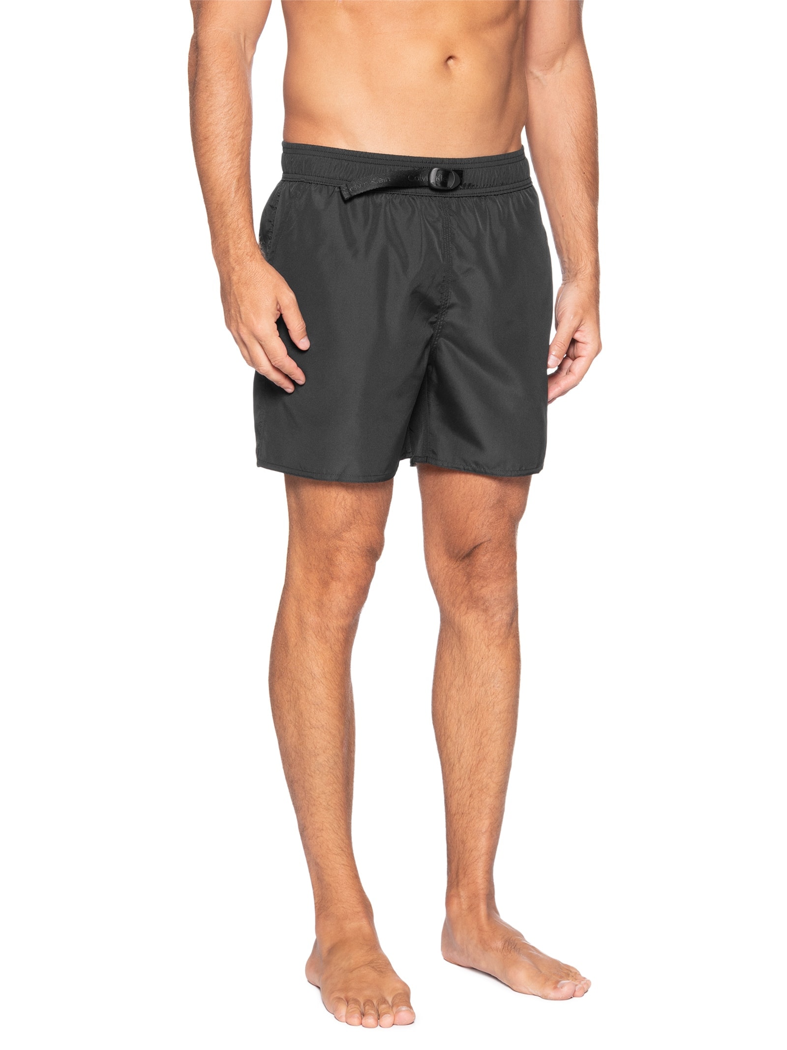 Short Masculino De Praia Com Cós Ajustável Preto Calvin Klein Jeans