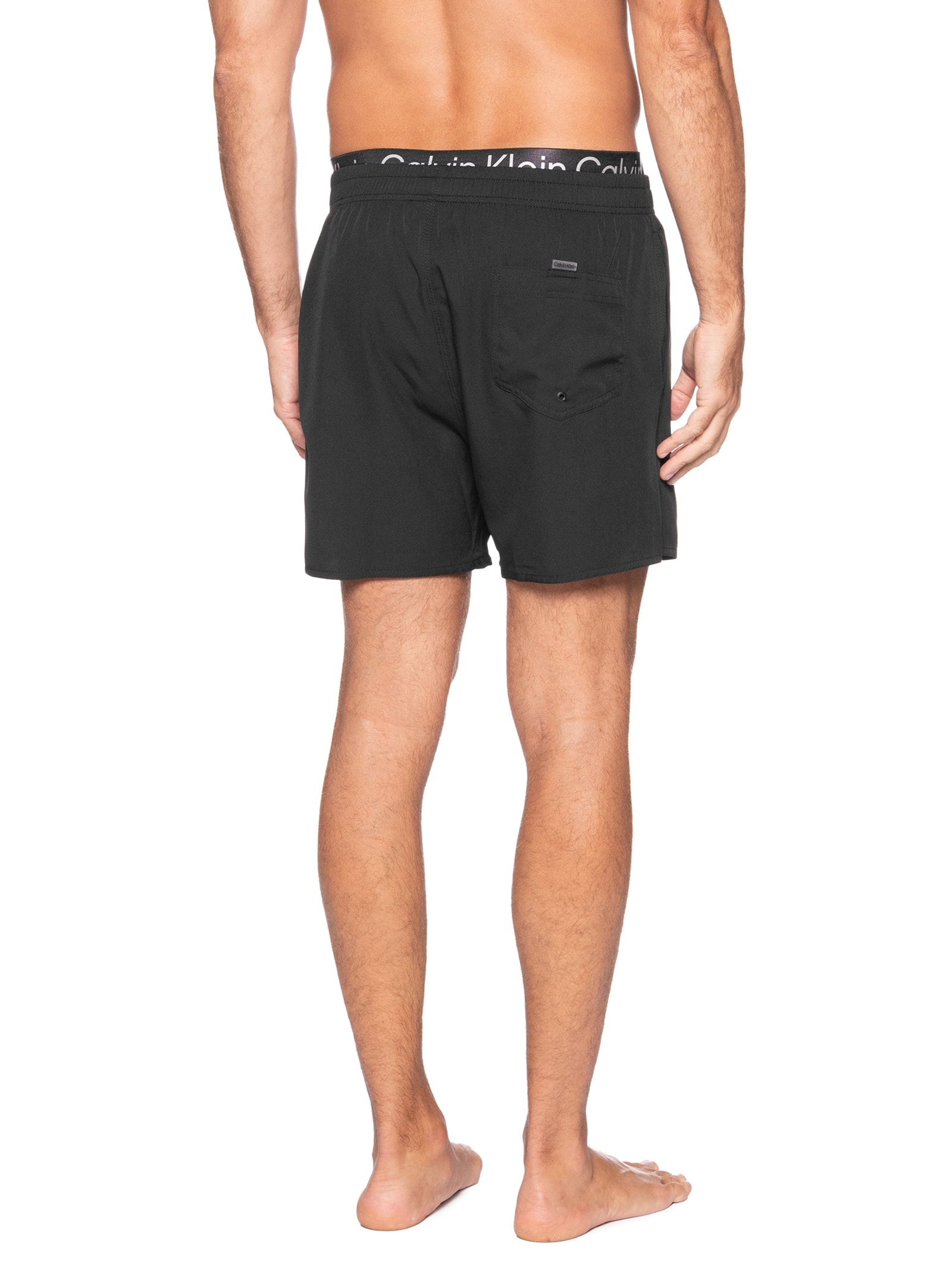 Short Masculino De Praia Com Cós De Elástico Preto Calvin Klein Jeans