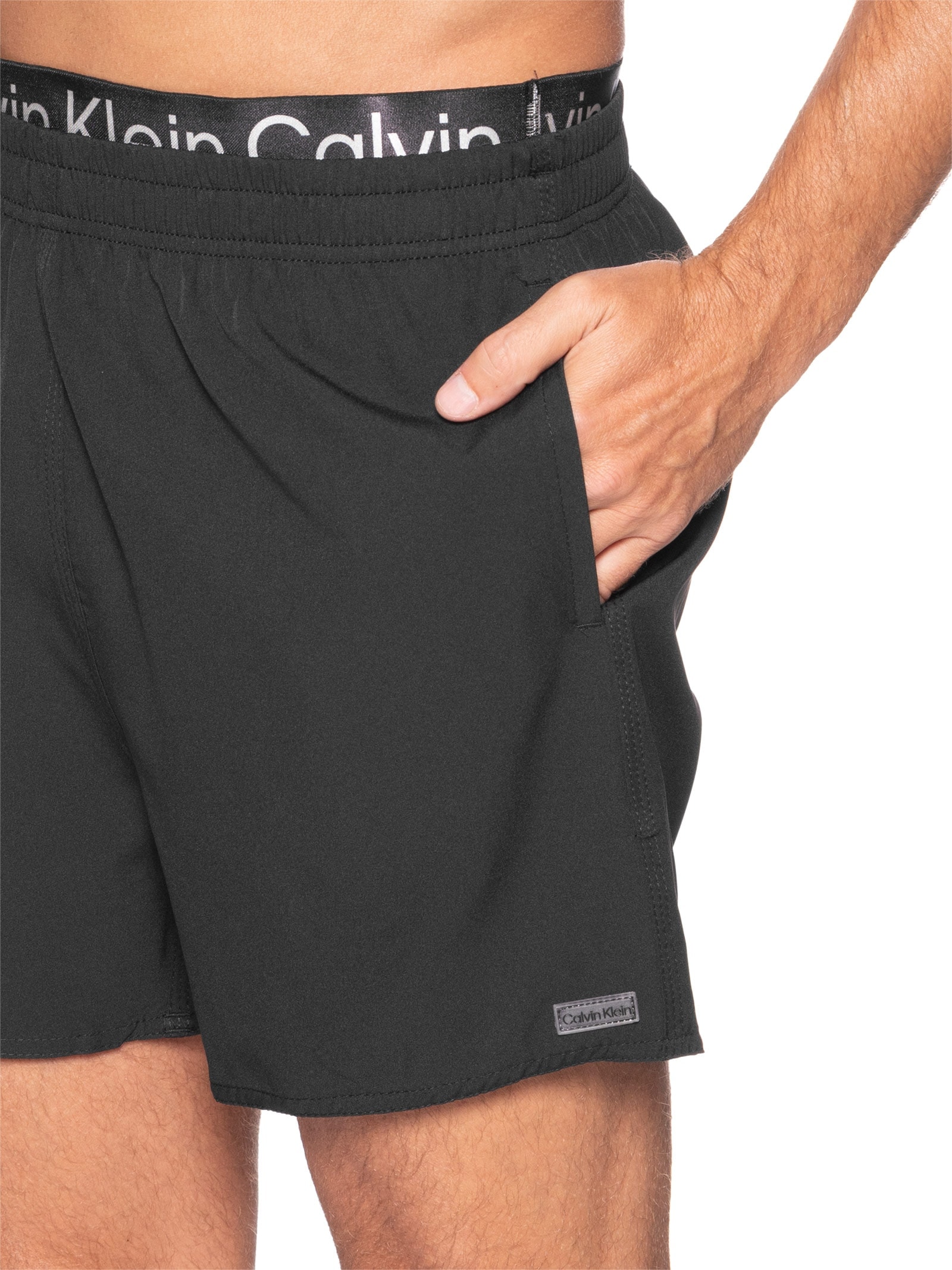 Short Masculino De Praia Com Cós De Elástico Preto Calvin Klein Jeans