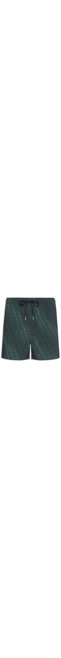 Short Masculino De Praia Com Elástico Monograma - Preto