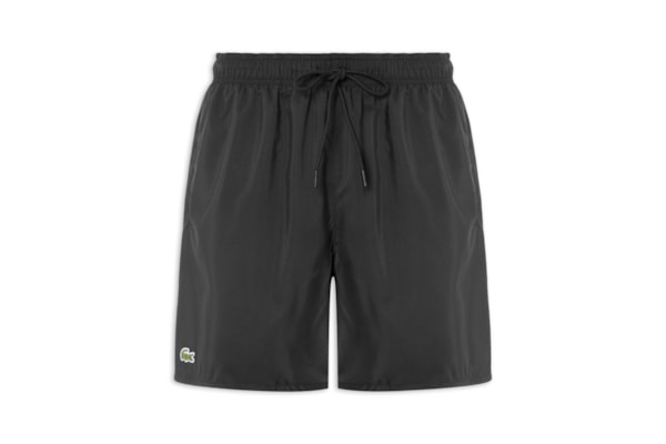 Short Masculino De Praia Com Logo - Preto
