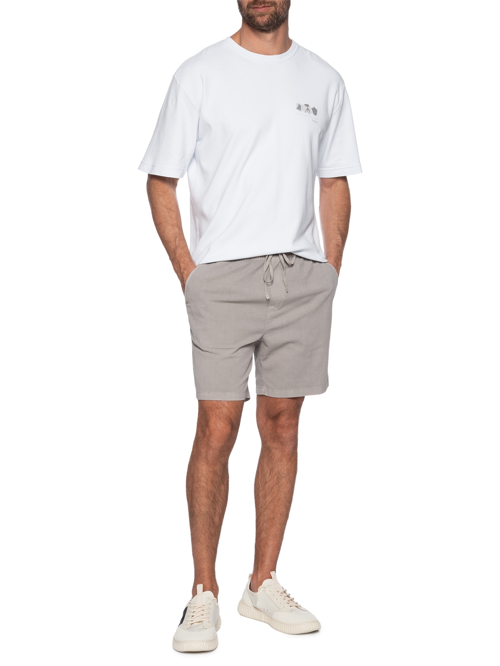 Short Masculino De Praia Comfort Ruga Cinza Austral