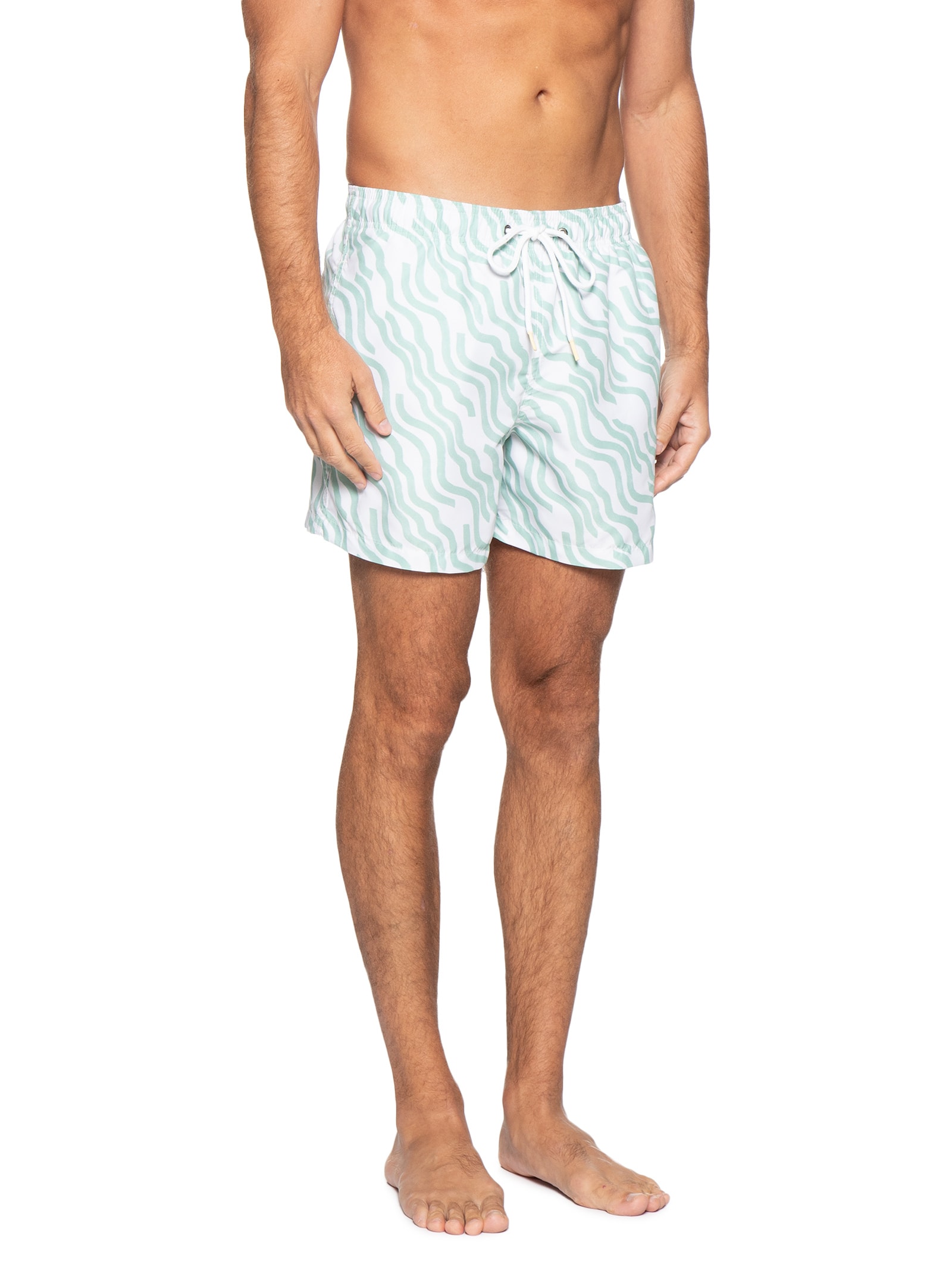 Short Masculino De Praia Estampa Curves Verde Pineapple
