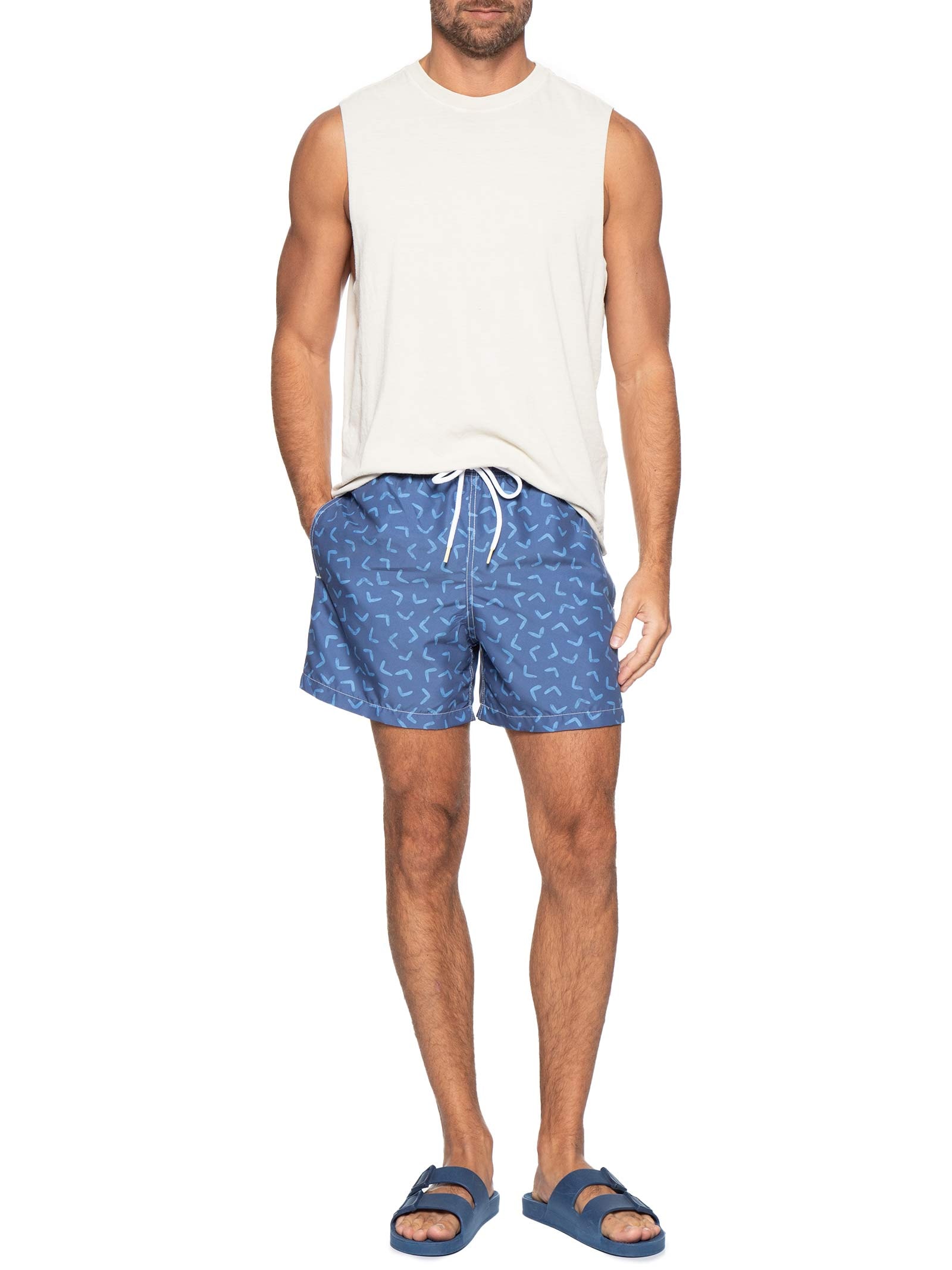 Short Masculino De Praia Estampa Graphic Azul Pineapple
