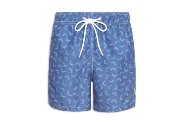 Short Masculino De Praia Estampa Graphic - Azul