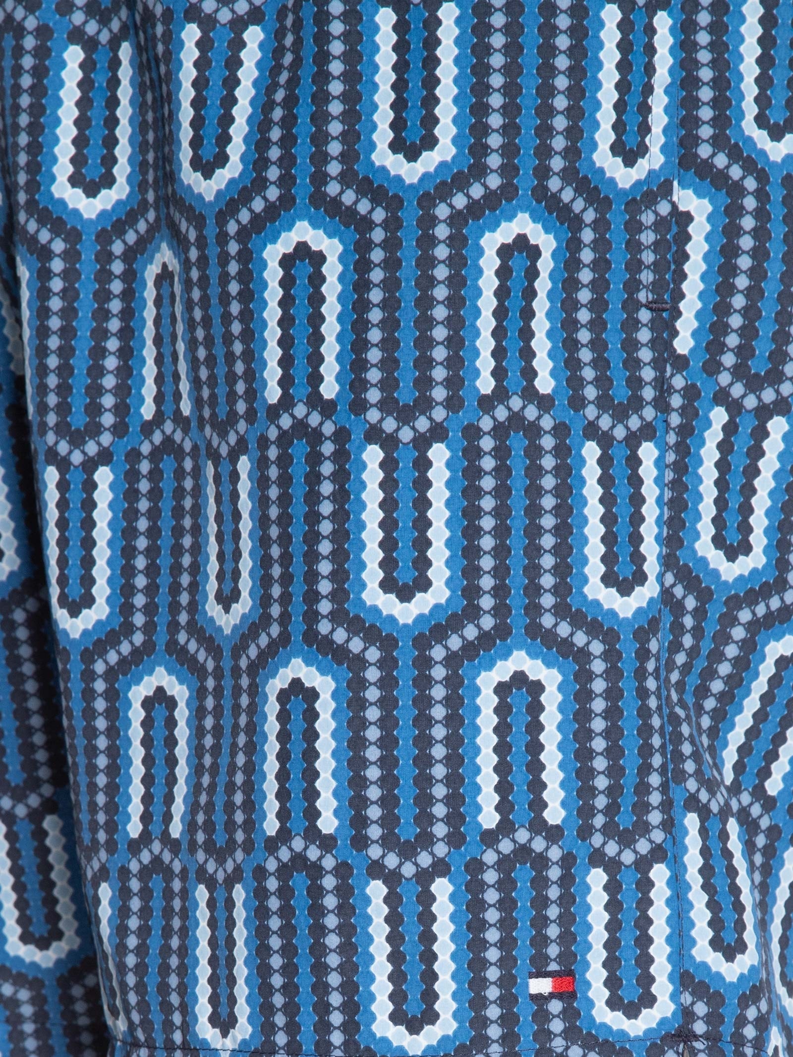 Short Masculino De Praia Estampado Com Cordão Azul Tommy Hilfiger