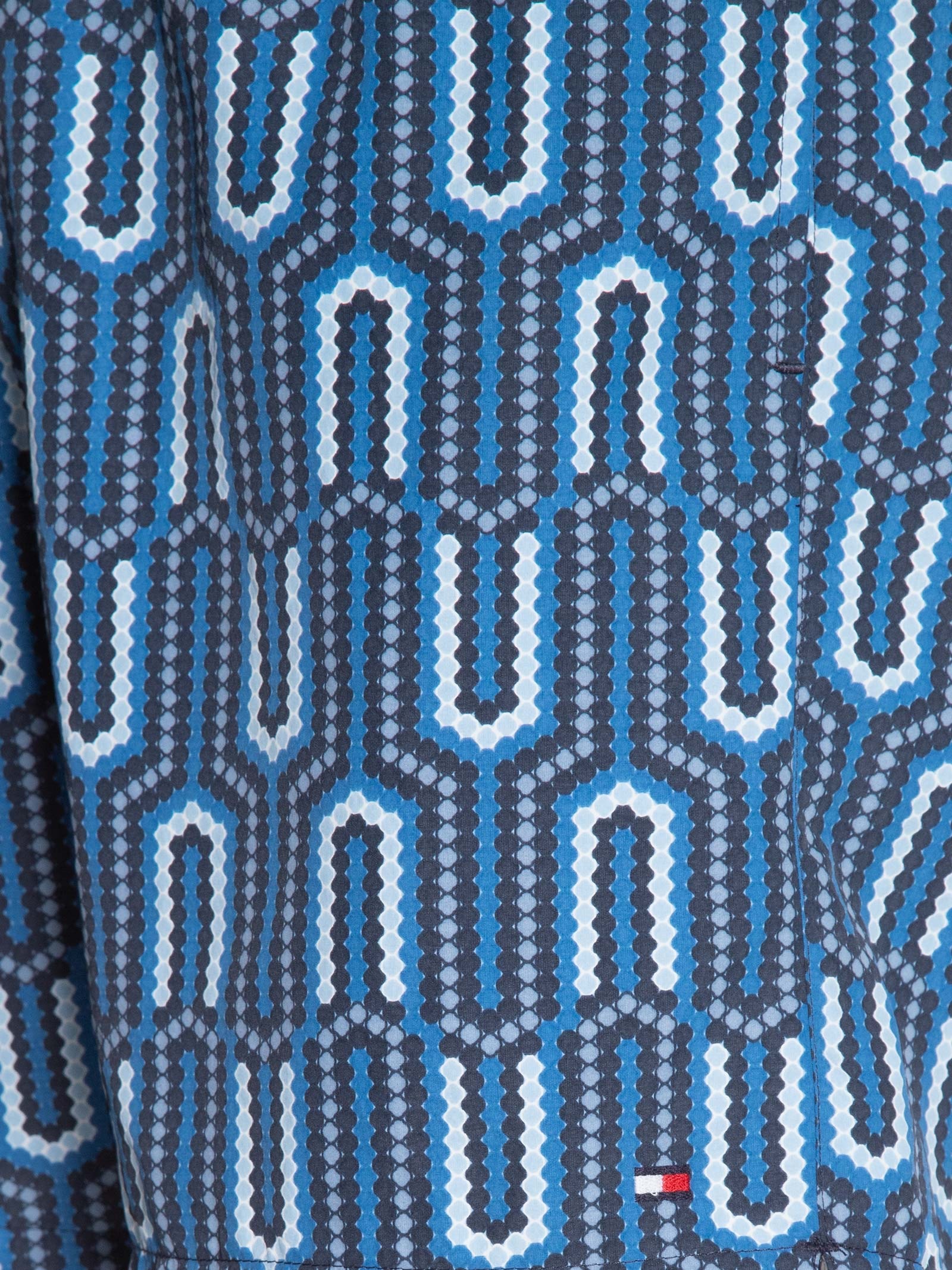 Short Masculino De Praia Estampado Com Cordão Azul Tommy Hilfiger